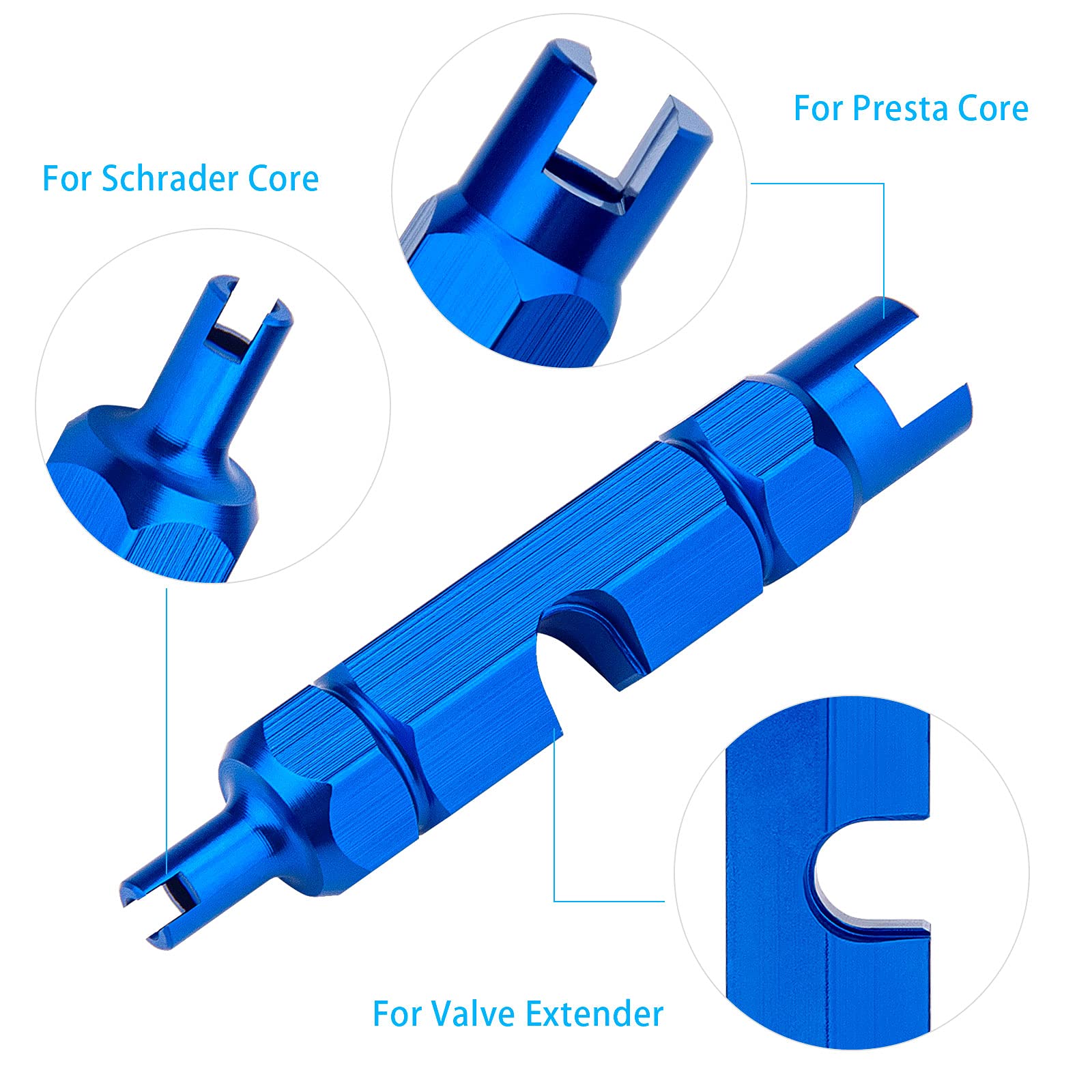 SOKOSEY 56Pcs Valve Stem Removal Tool, Valve Cores, 4-Way Valve Tool, Valve Core Remover Tool, Valve Stem Caps