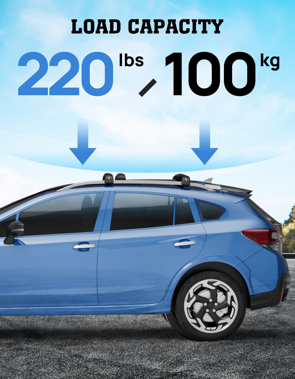 Hmmtyrack Car Roof Rack Cross Bars Compatible With Subaru Crosstrek 2018-2023 / Impreza 2017-2023, Lockable Aluminum Anti-Rust C