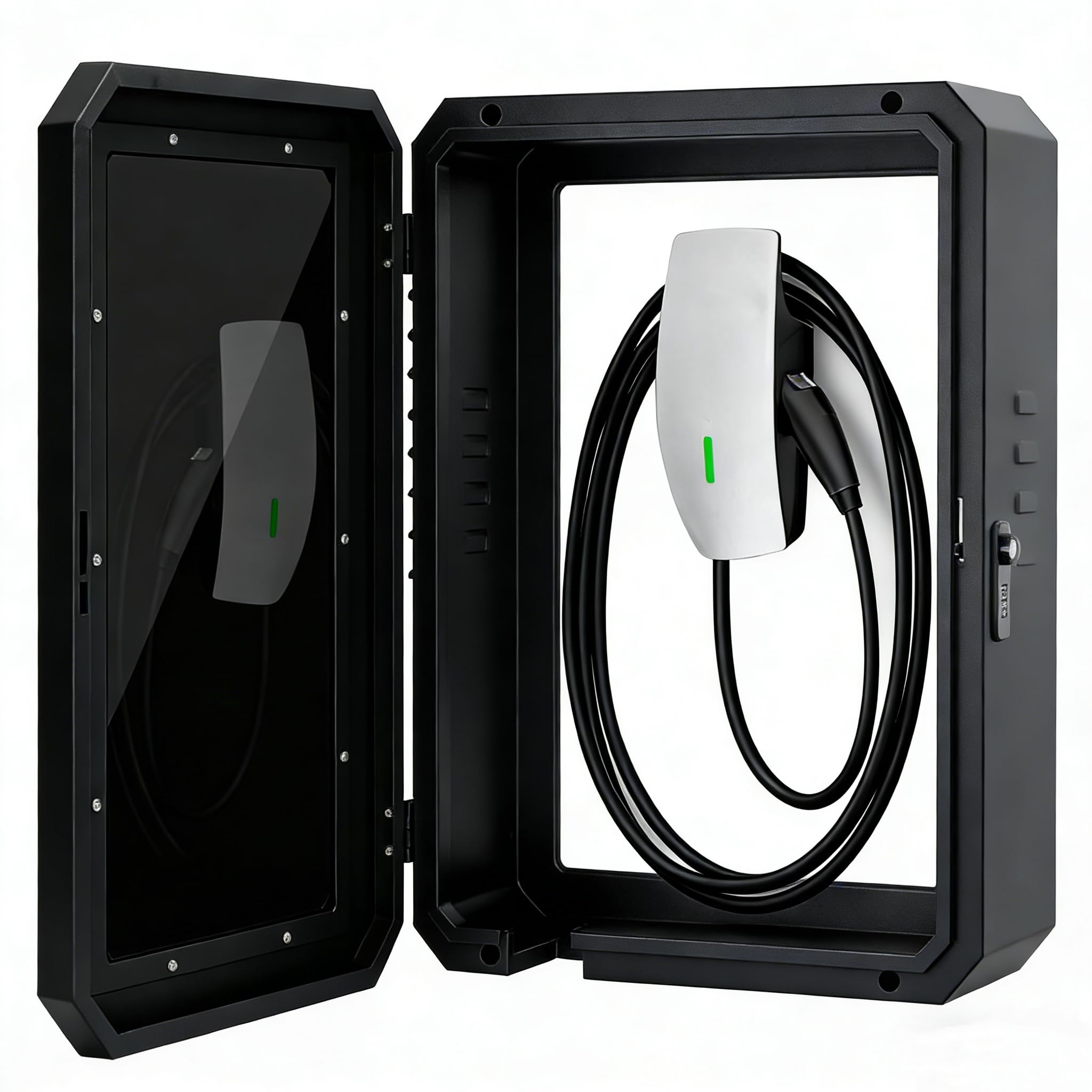 EV Charger Outdoor Enclosure, Charger Station Box for Tesla Wall Charger, Cable Cord Holder Lock Box, Heavy Duty Outdoor Chargin