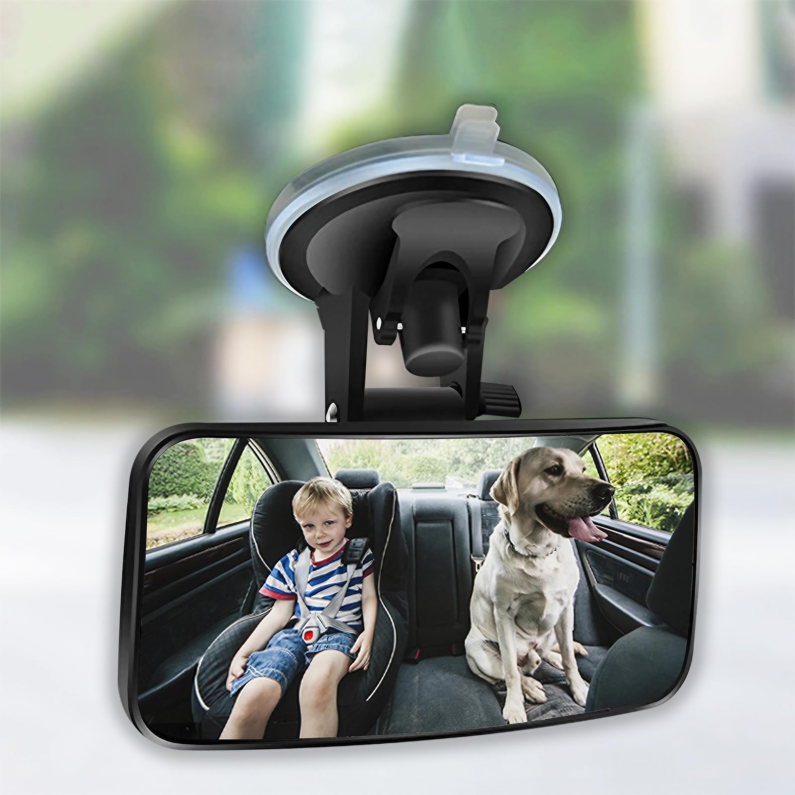 Universal Car Interior Rearview Baby Mirror Wide Angle Convex Mirror Clip-on & Suction Cup mirrors for Viewing Rear Passengers(5