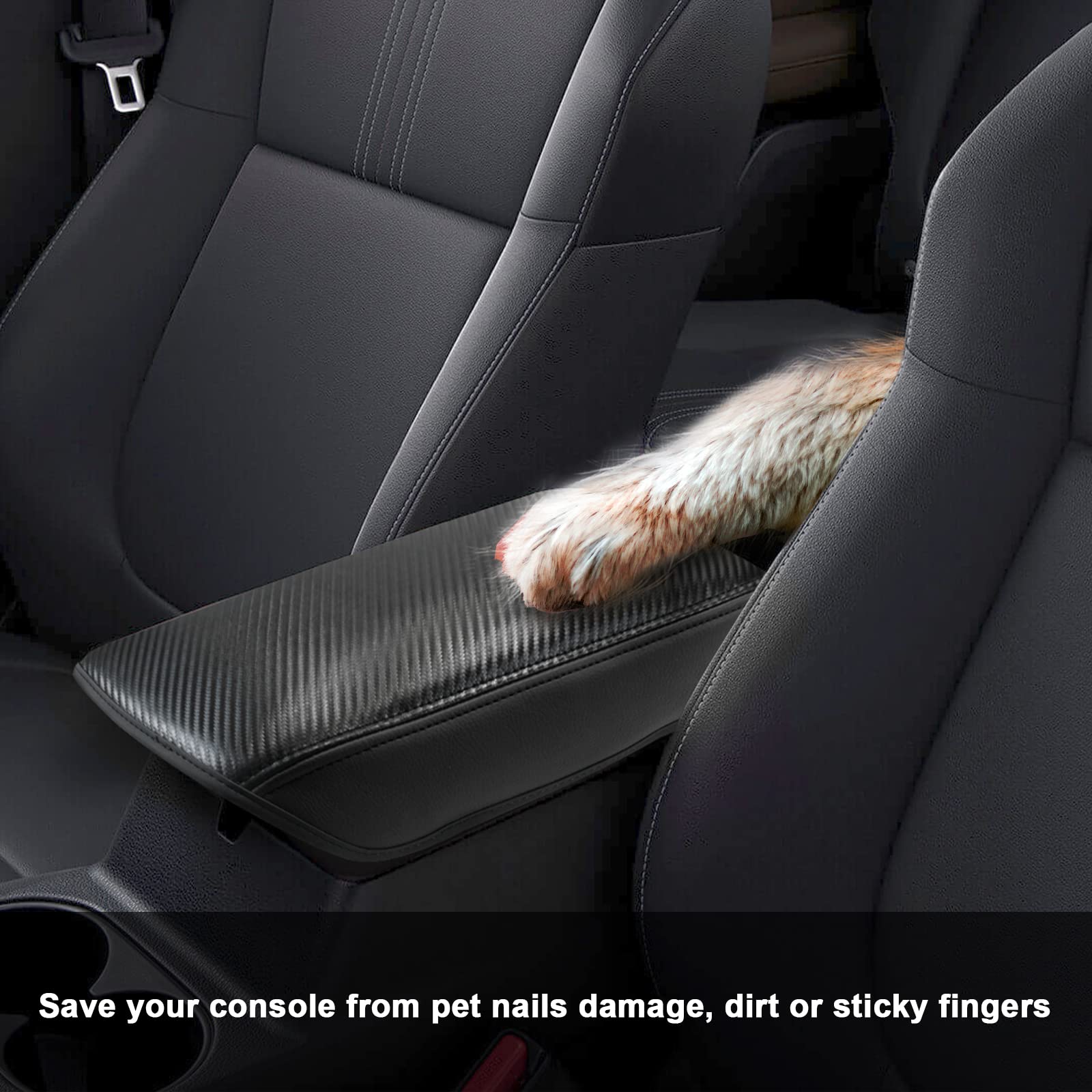 Sxcy Fit For 2023 2024 Mitsubishi Outlander Armrest Cover Fit For 2022 2023 Outlander Center Console Cover For 2023 2024 Outlander Middle Console Cover For 2024 Outlander (Black Microfiber Leather)