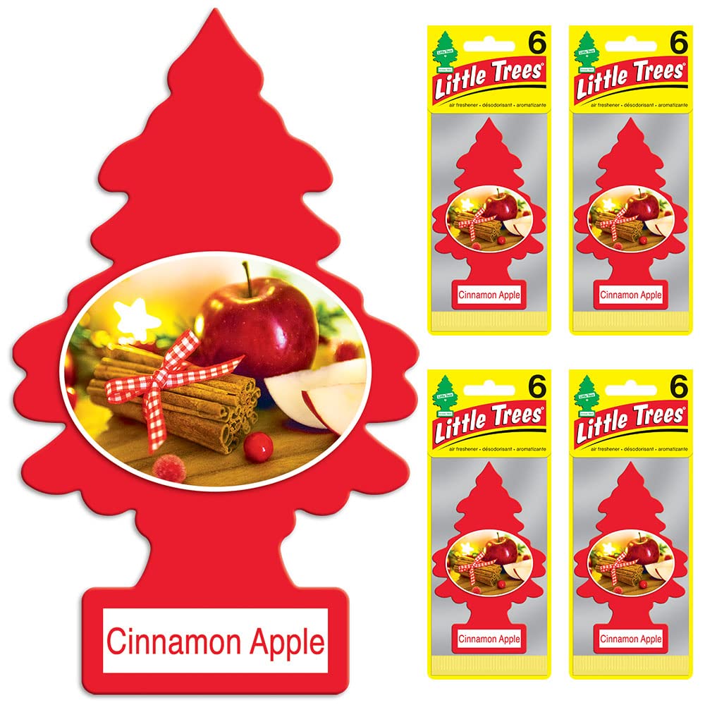 Little Trees Air Fresheners Car Air Freshener. Hanging Tree Provides Long Lasting Scent For Auto Or Home. Cinnamon Apple, 24 Air