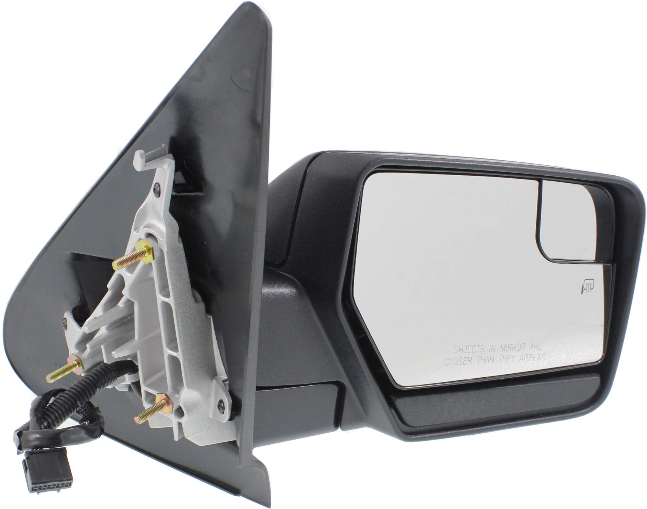 Kool Vue Mirror Compatible With 2007-2017 Ford Expedition Textured Black Power, Manual Folding, Heated, Blind Spot Detection, Me