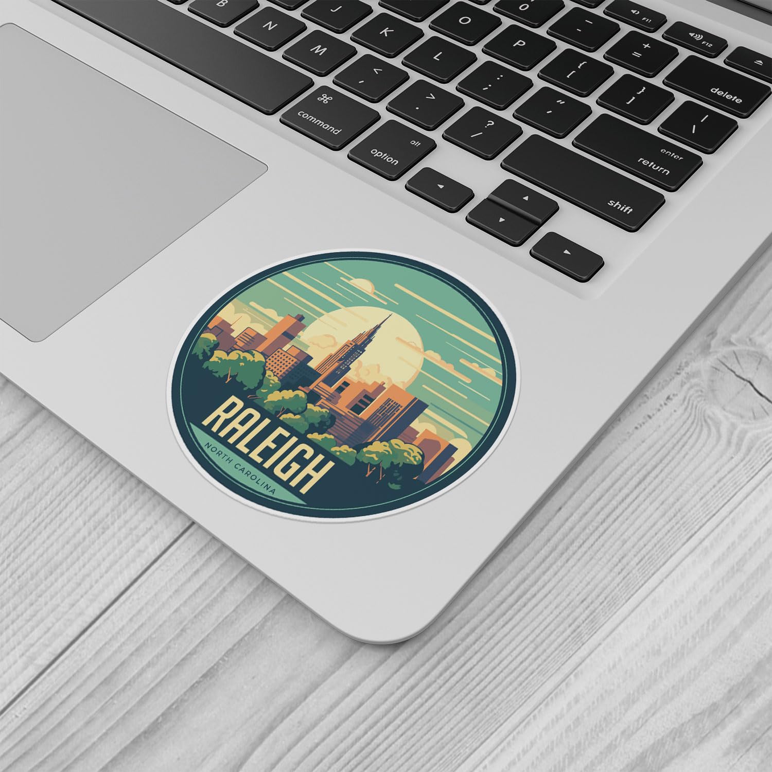 Raleigh City Sticker - Waterproof Vinyl Decal for Car Bumper, Laptop, Water Bottle, Wall, and Window, Size - 3'' Longer Side
