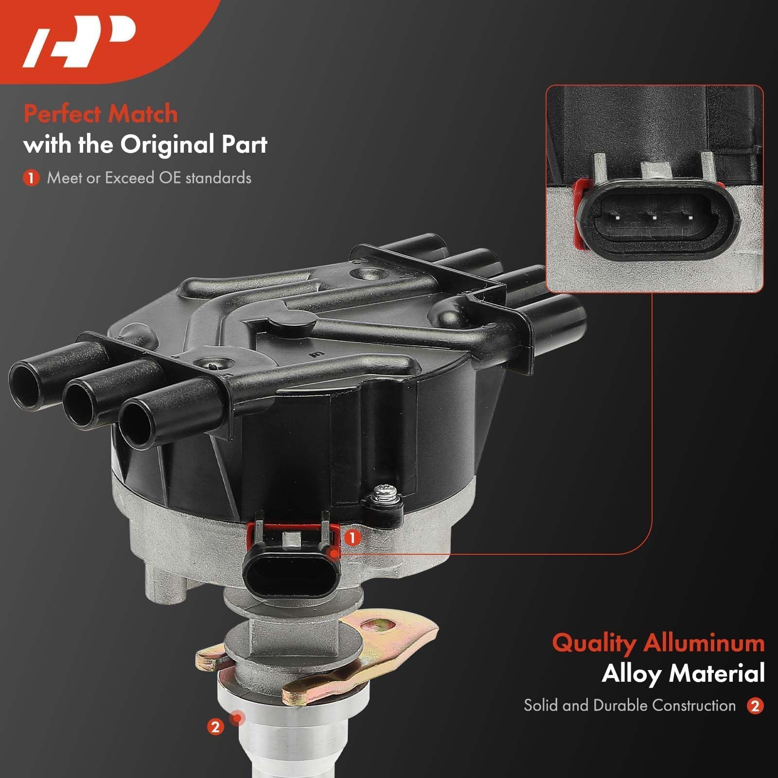 A-Premium Ignition Distributor with Cap & Rotor - Compatible with Chevy, GMC, Isuzu & Olds Vehicles - 4.3L V6 - Silverado 1500,