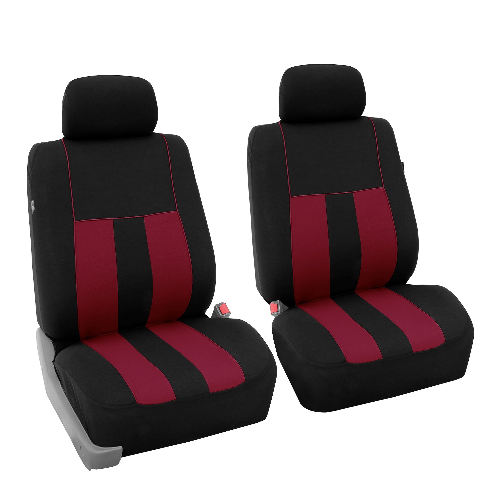 FH Group Car Seat Covers Front Set Cloth -Seat Covers for Low Back Seats with Removable Headrest,Universal Fit,Automotive Seat C