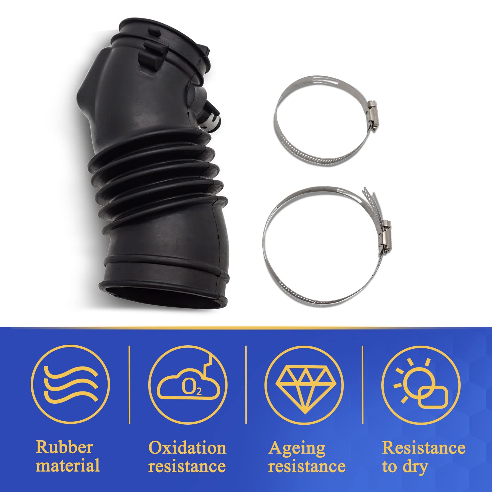 X4XZ Air Cleaner Intake Hose Tube - Rubber, Model 17228-RN0-A00 for 2009-2015 Honda Pilot