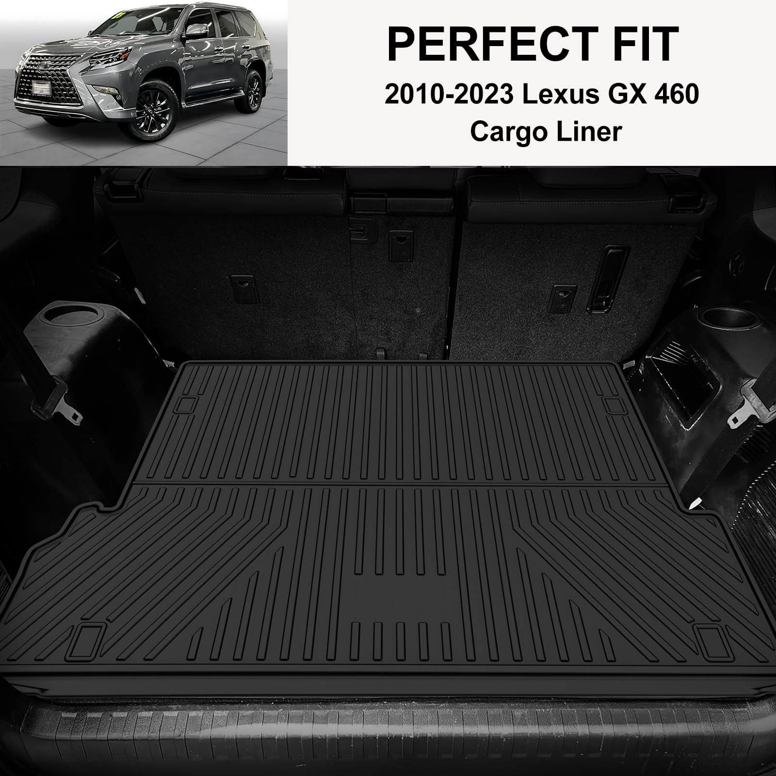 IKABEVEM NX Trunk Mat - Custom Fit TPE Cargo Liner for Lexus NX/NX250/NX350/NX350h/NX450h+ 2022-2025 -