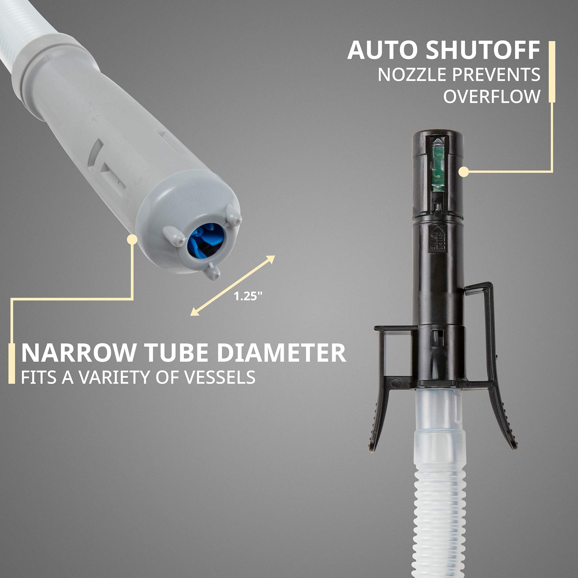 Deway Automatic Fuel Transfer Pump With Auto-Stop & Beeps When Tank Is Full, Aa Battery Powered, Advanced Adapter Fits All Size