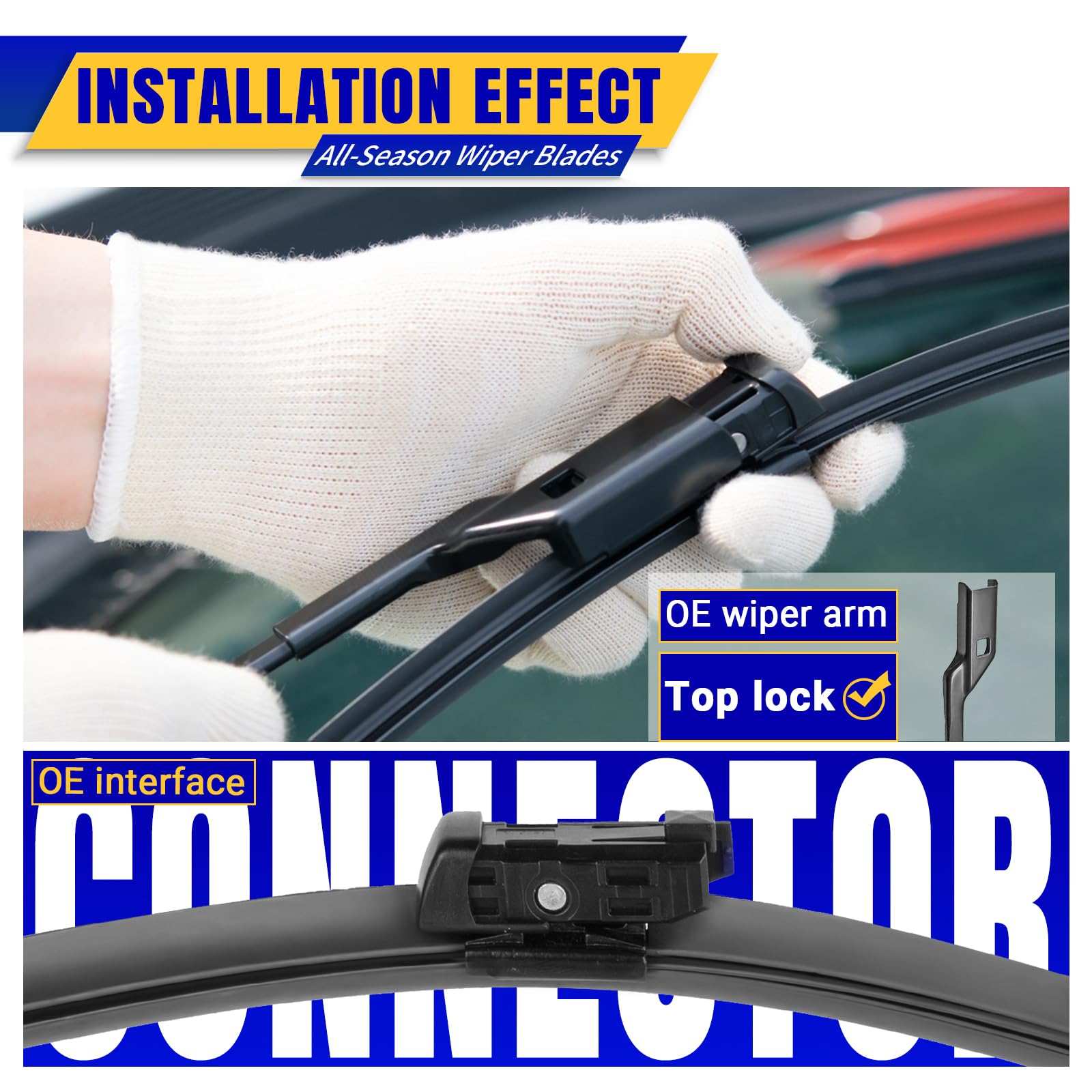 3 Wipers Replacement For 2018-2021 2022 Volkswagen Vw Tiguan, Windshield Wiper Blades Original Equipment Replacement - 25/22/15 (Set Of 3) Top Lock