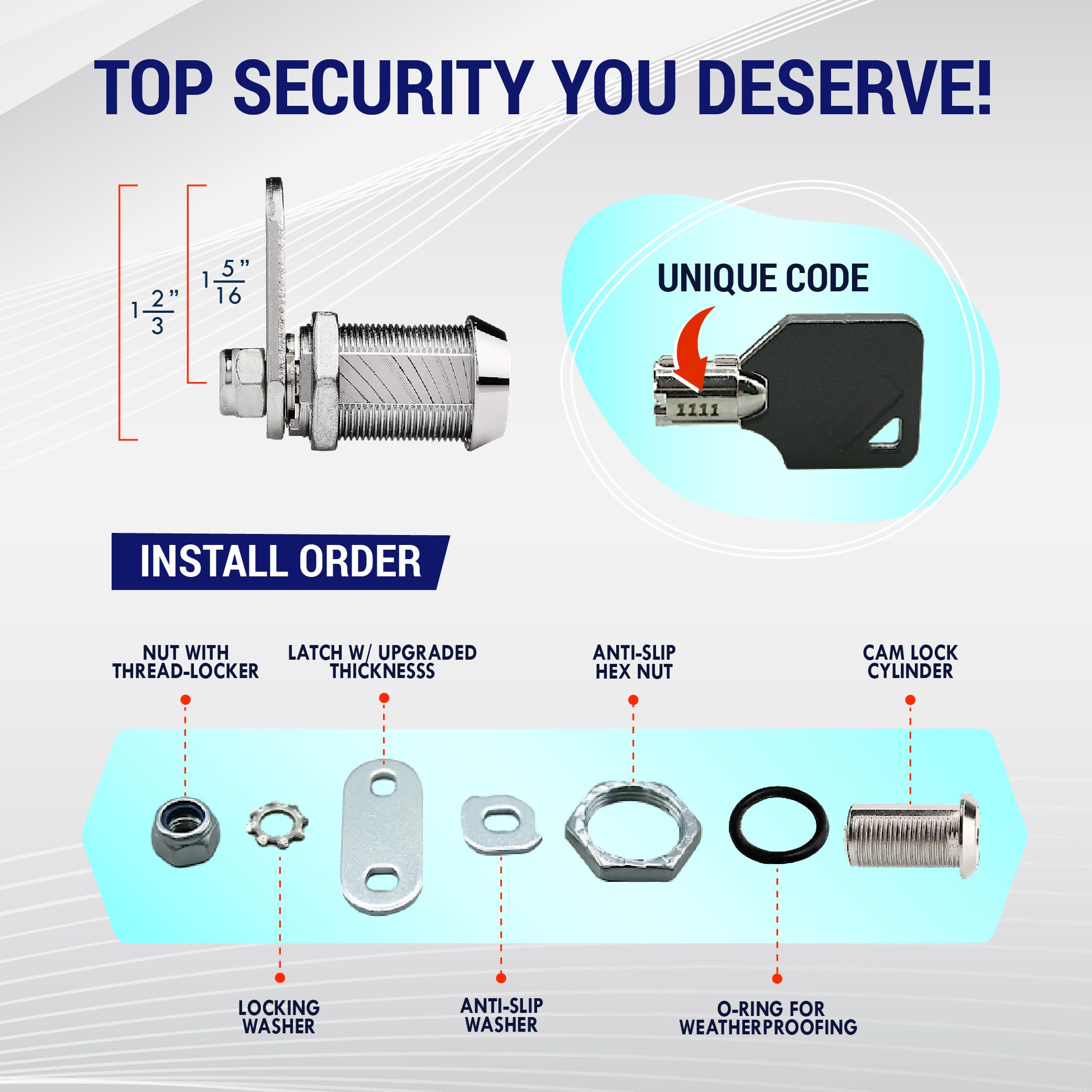 Latch.It 7/8    Rv Storage Locks | 10-Pack Rv Compartment Locks | Utility Cam Lock | 100% Metal Rv Locks For Storage Door On Cam