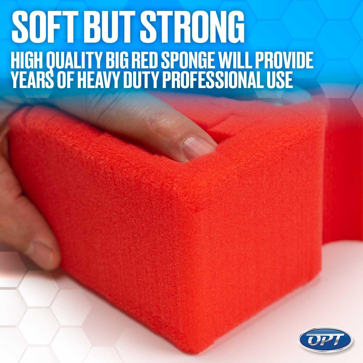 Optimum Big Red Sponge, Foam, 1 Pack, Model 22516 - Ideal for Cleaning and Scrubbing