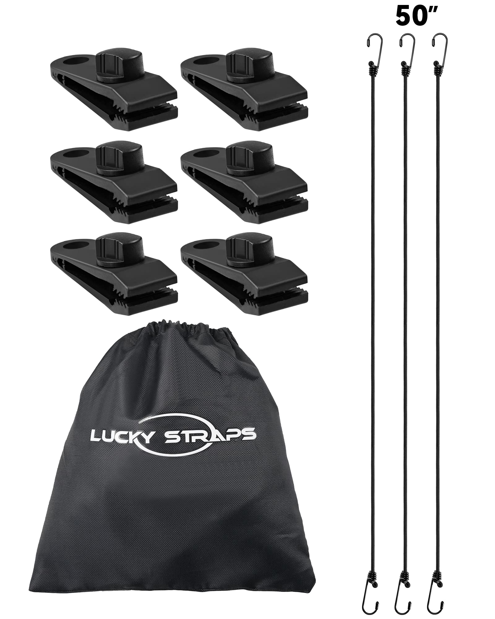 Luckystraps Car Cover Gust Straps With Heavy Duty Clips, Car Cover Wind Protector With Uv Resistance, Protect Your Car Cover From Blowing Off In High Winds, Fit For All Cars From 4.2 Ft To 8.8 Ft