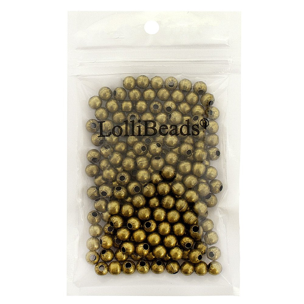 Lollibeads  Antiqued Bronze Smooth Round Metal Beads 6 Mm 300 Pcs
