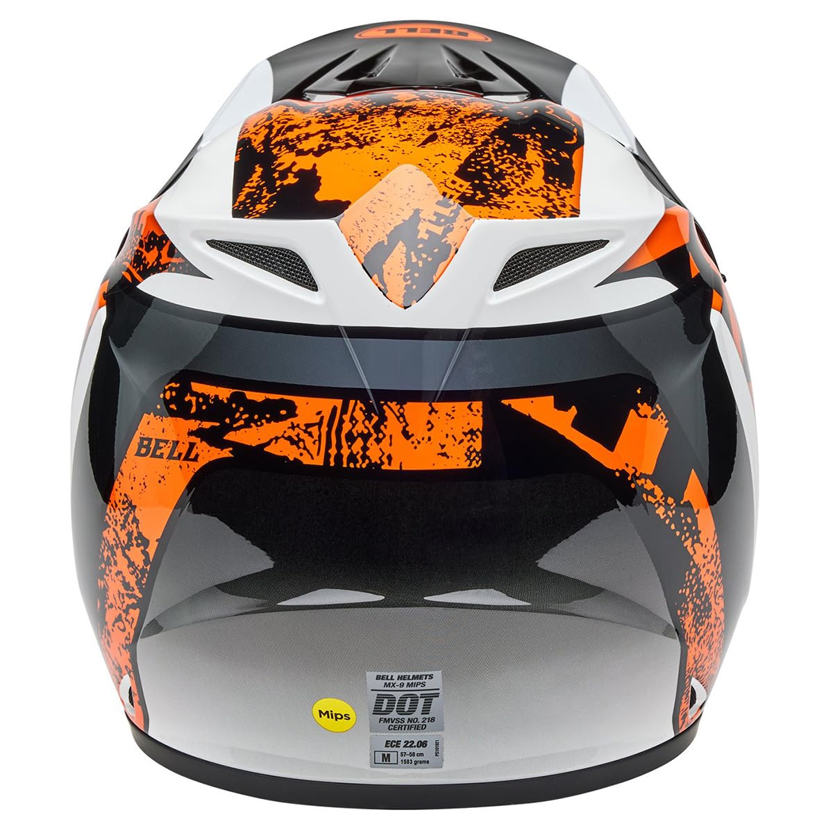 Bell Mx-9 Mips Dirt Helmet (Gloss Breakdance Black/Orange - Large)
