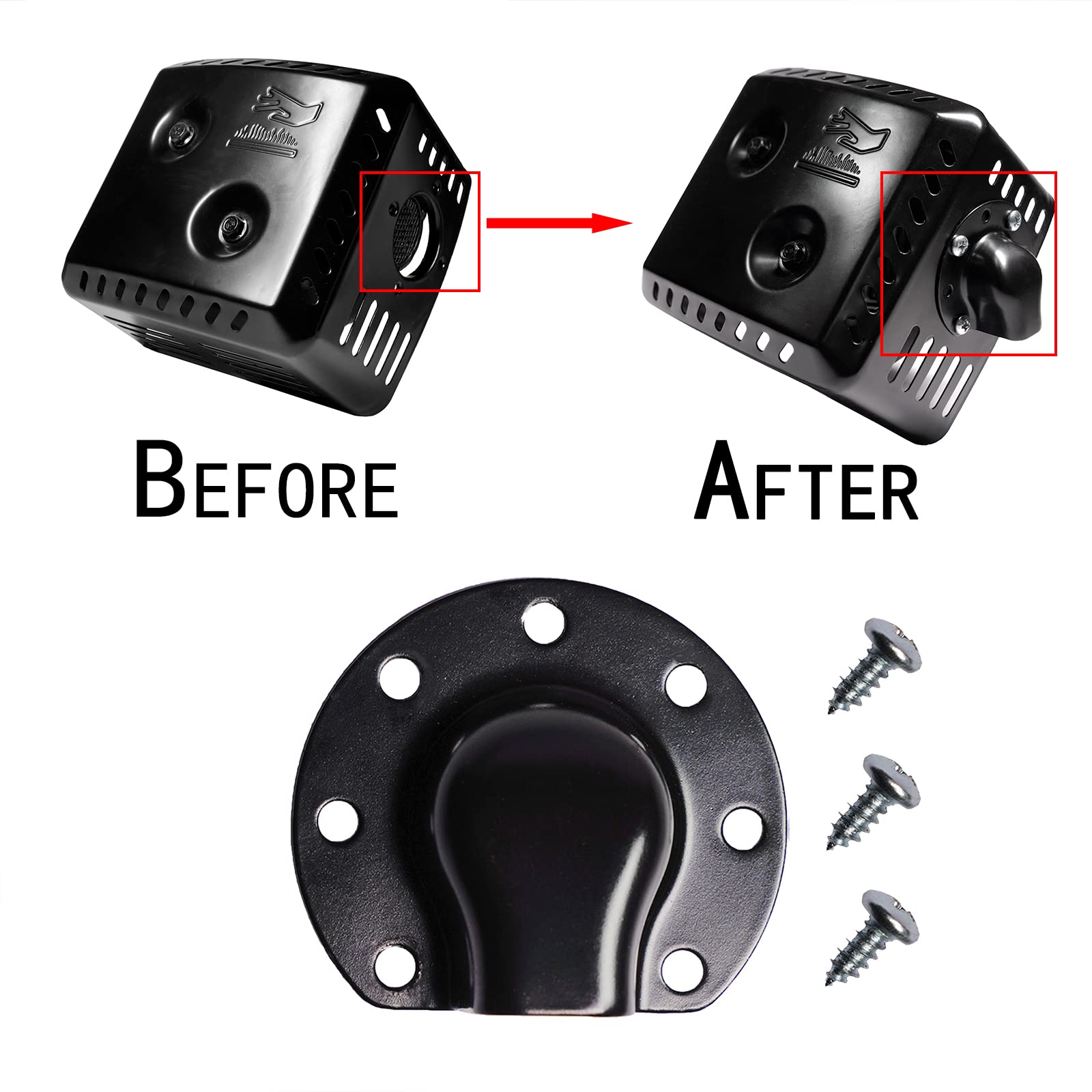 JMCHstore Upgraded Stock Muffler Exhaust Deflector For Predator 196cc 212cc, Honda GX160 GX200 5.5HP 6.5HP Engine Motor, Coleman