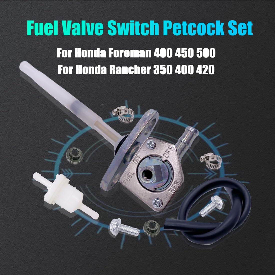 Fuel Valve Switch Petcock Fits For Honda Atv Rancher 350 400 420 450 500 650, For Honda Atv Four Wheeler Fuel / Gas Tank Petcock
