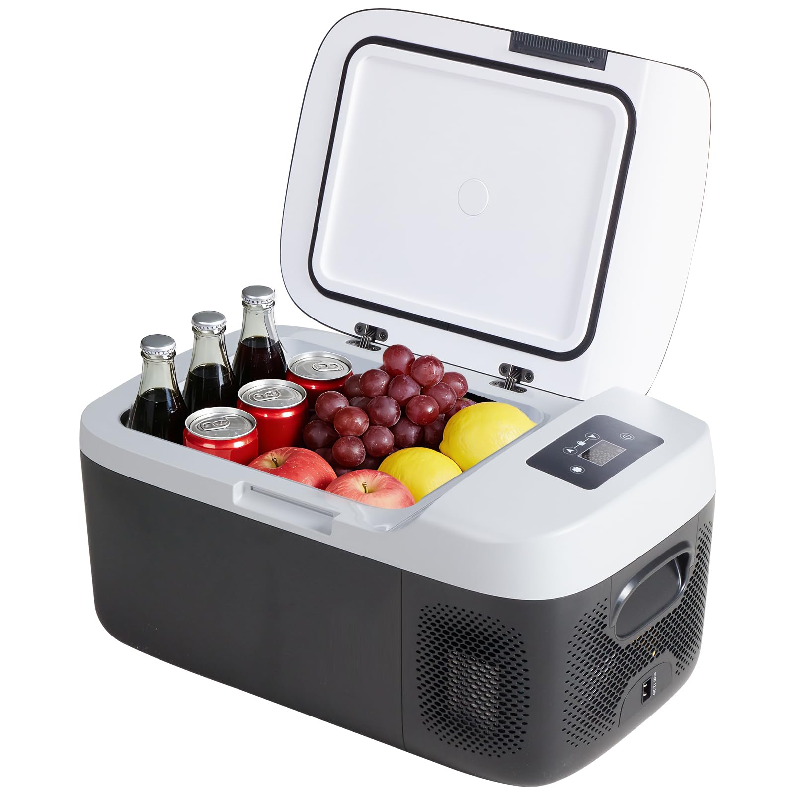 OLIXIS Portable Car Refrigerator, 42QT Dual-Zone Electric Cooler for Vehicles with Wheels & Cutting Board, -4?-68? Freezer Smart