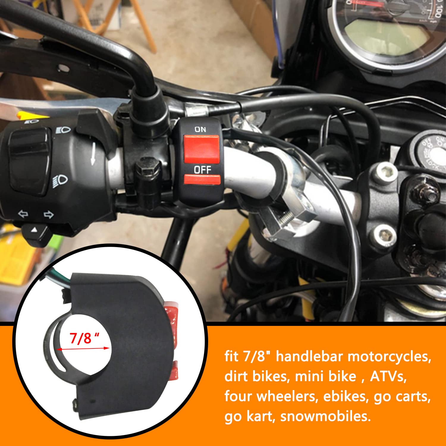 HOLATO Throttle Cable Twist Handle Grip Clamp with On Off Switch Kit for 79cc 212cc Coleman CT100U CT200U Baja Doodlebug Db30 Mb