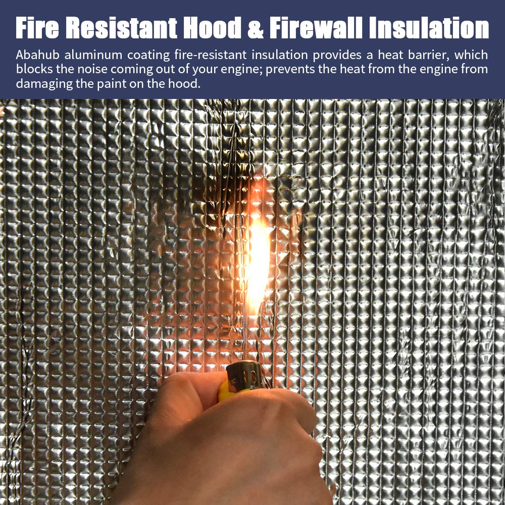 Abahub 236 Mil 16 Sqft Car Sound Deadener Hood Firewall Heat Shield Insulation Pad Automotive Sound Deadening Mat Aluminum Roll