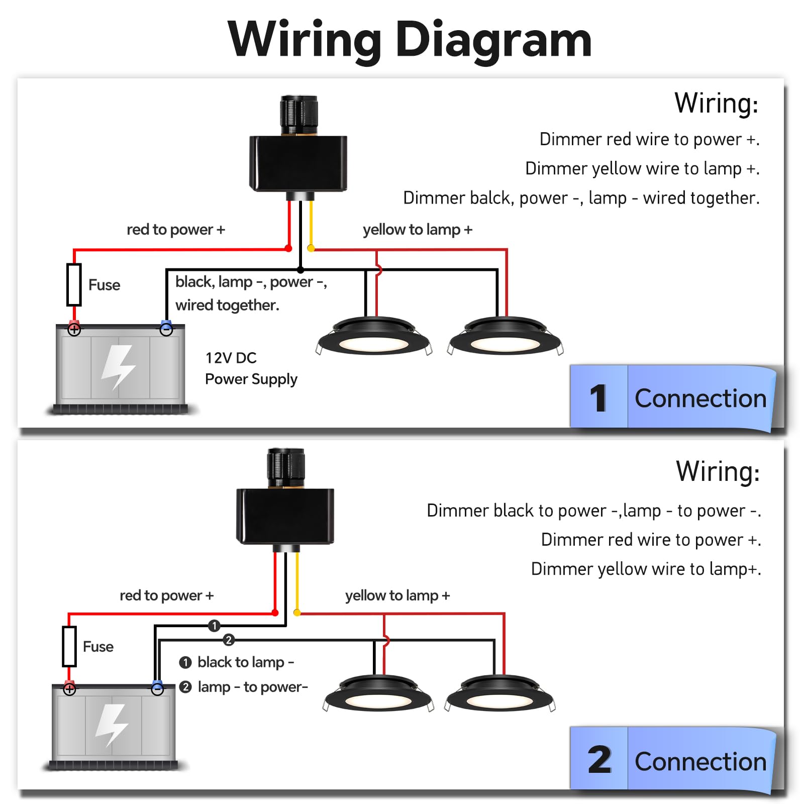 acegoo 12V Dimmer Switch for RV and Trailer, Aluminum High-Side PWM, Model ACE-DS-6HS-A-B2, 6A Upgrade