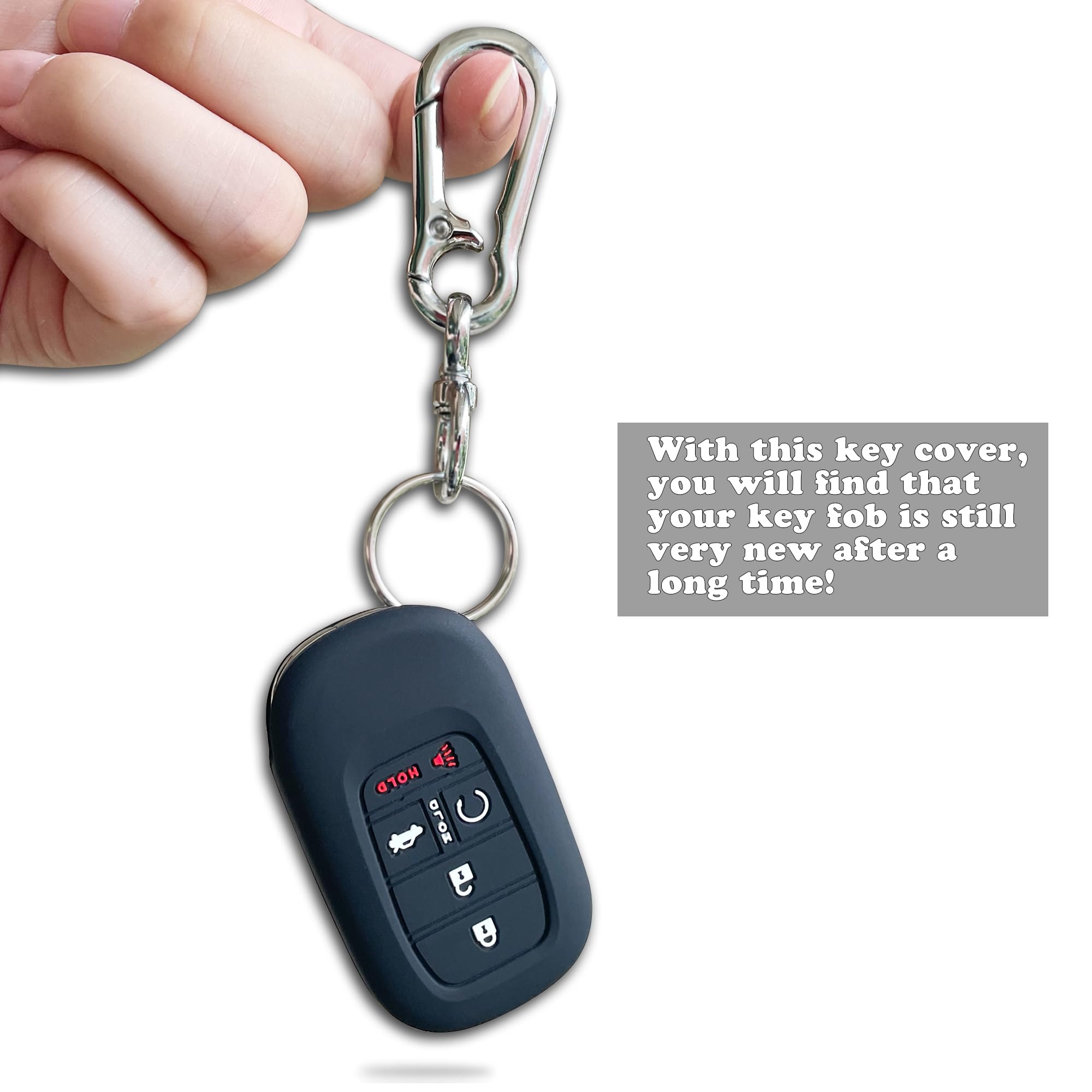 Tandrive Key Fob Cover For (5 Buttons) Honda 2022 2023 2024 2025 Civic Accord Hr-V Pilot Cr-V, Silicone, 2-Pack, Black Red