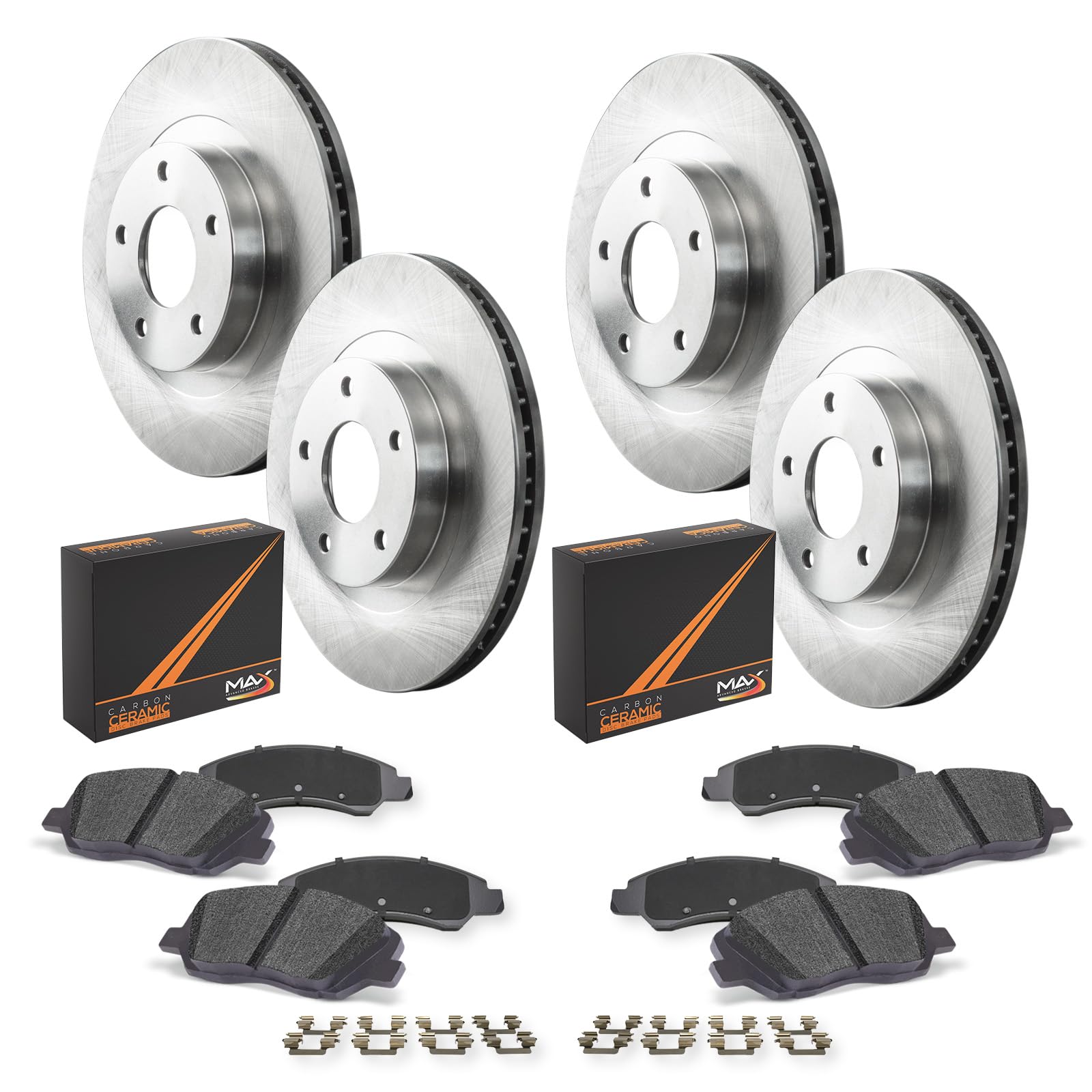 Max Advanced Brakes Front & Rear Brake Kit For 2011-2015 Chevy Cruze 2016 Cusze Limited 2013-2016 Sonic Rear Disc Replacement Premium Oe Disc Brake Rotors And Ceramic Brake Pads