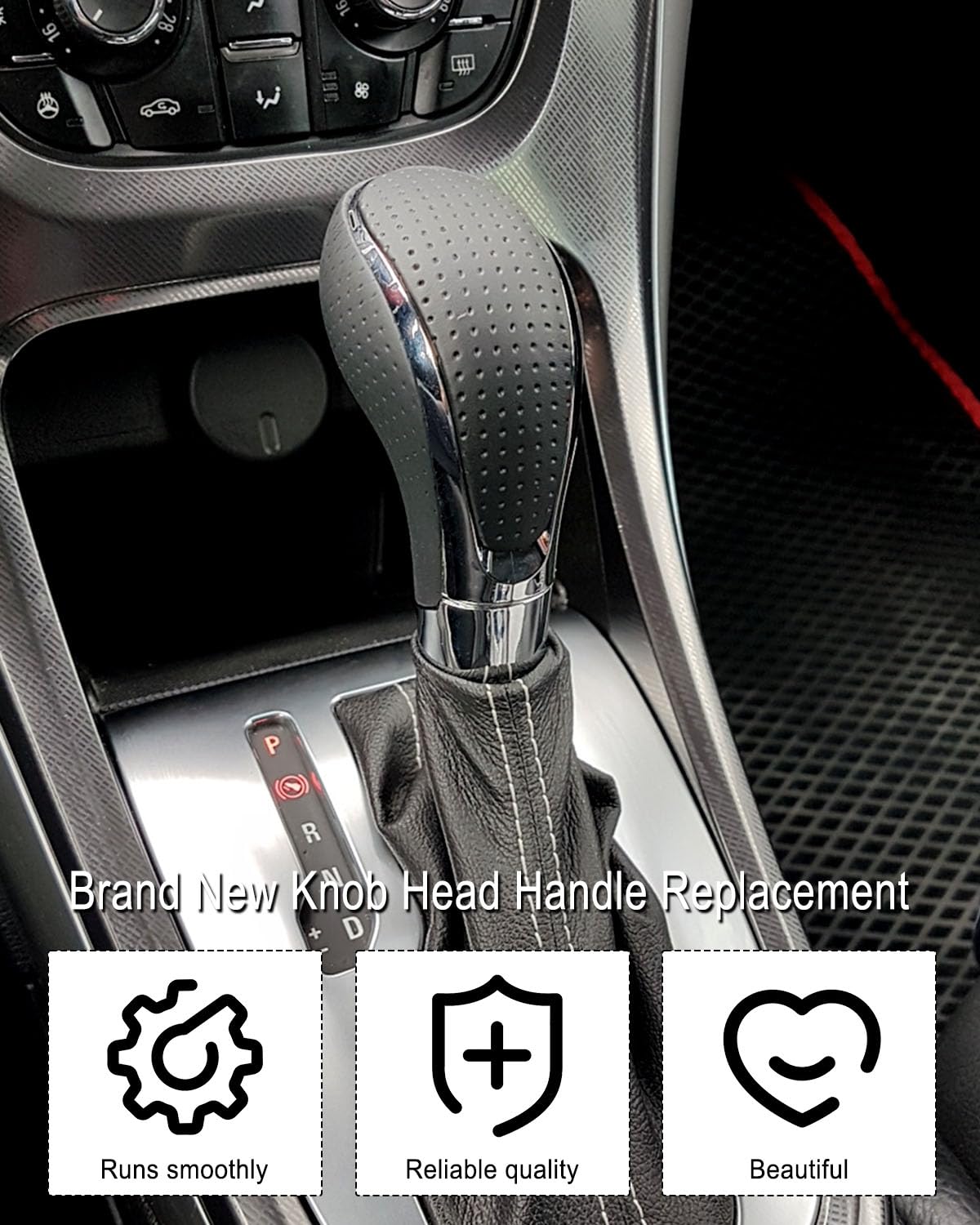 Augrex Gear Shifter Knob For Buick Verano 2012-2017 Gear Shift Knob Leather Car Stick Lever Handle Shifter Head Transmission Gea