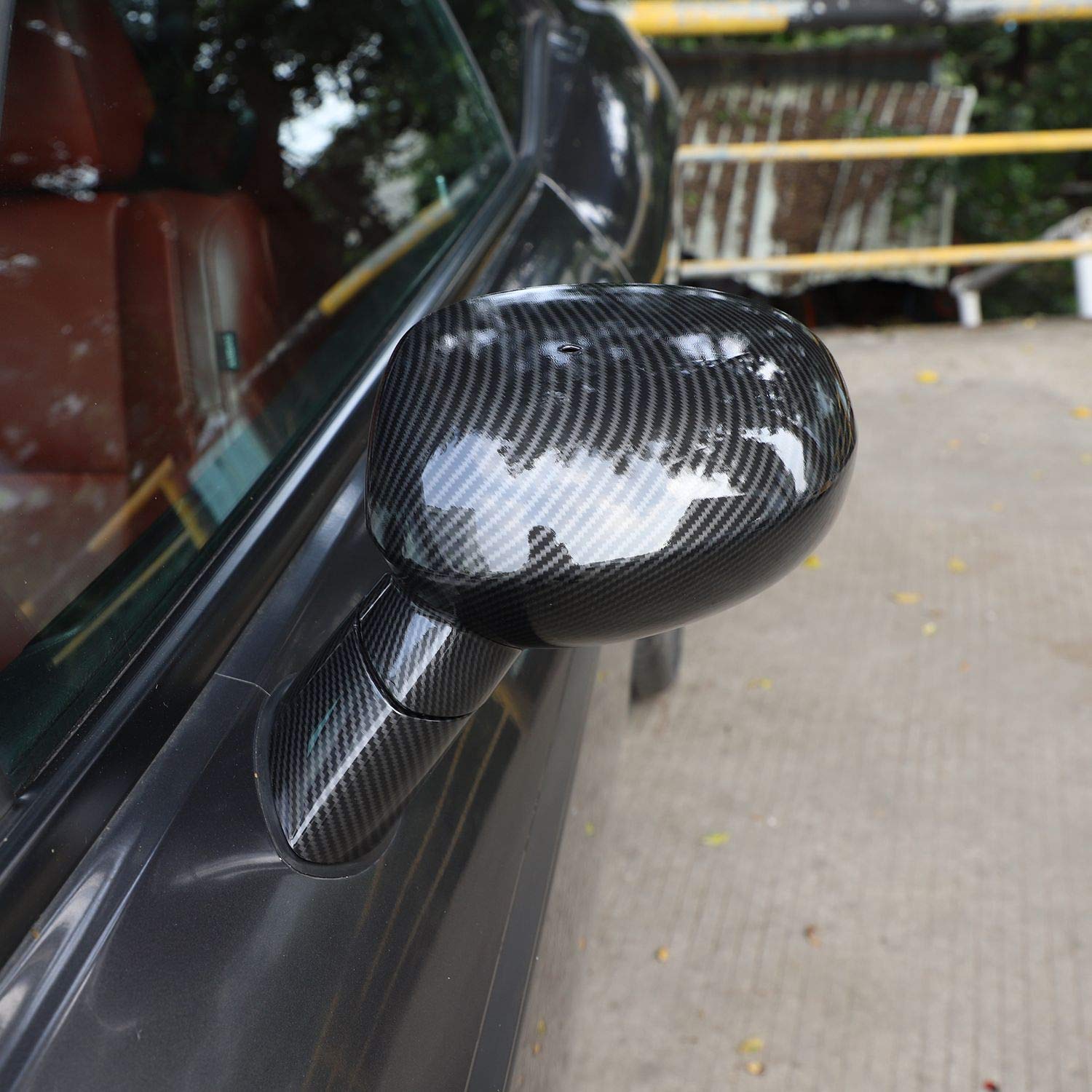 Voodonala For Challenger Abs Carbon Fiber Rearview Mirror Cover Side Mirror Trim Shell Cover Decoration Trim For 2009-2024+Dodge