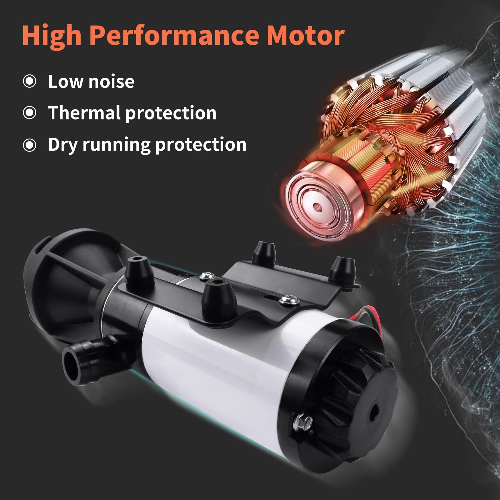 Magam RV Macerator Pump 12V, 12GPM, 3.2ft Lift, Quick Release with Garden Hose Port, for Marine & RV Use