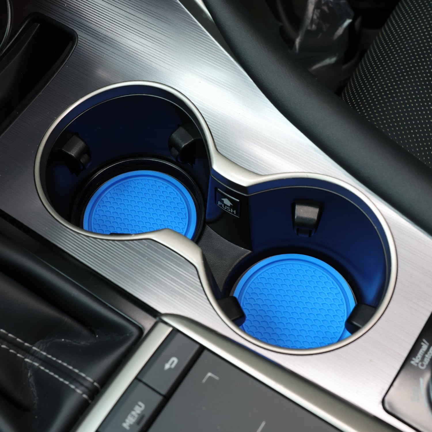 Singaro Car Cup Coaster, 4Pcs Universal Non-Slip Cup Holders Embedded In Ornaments Coaster, Car Interior Accessories, Blue