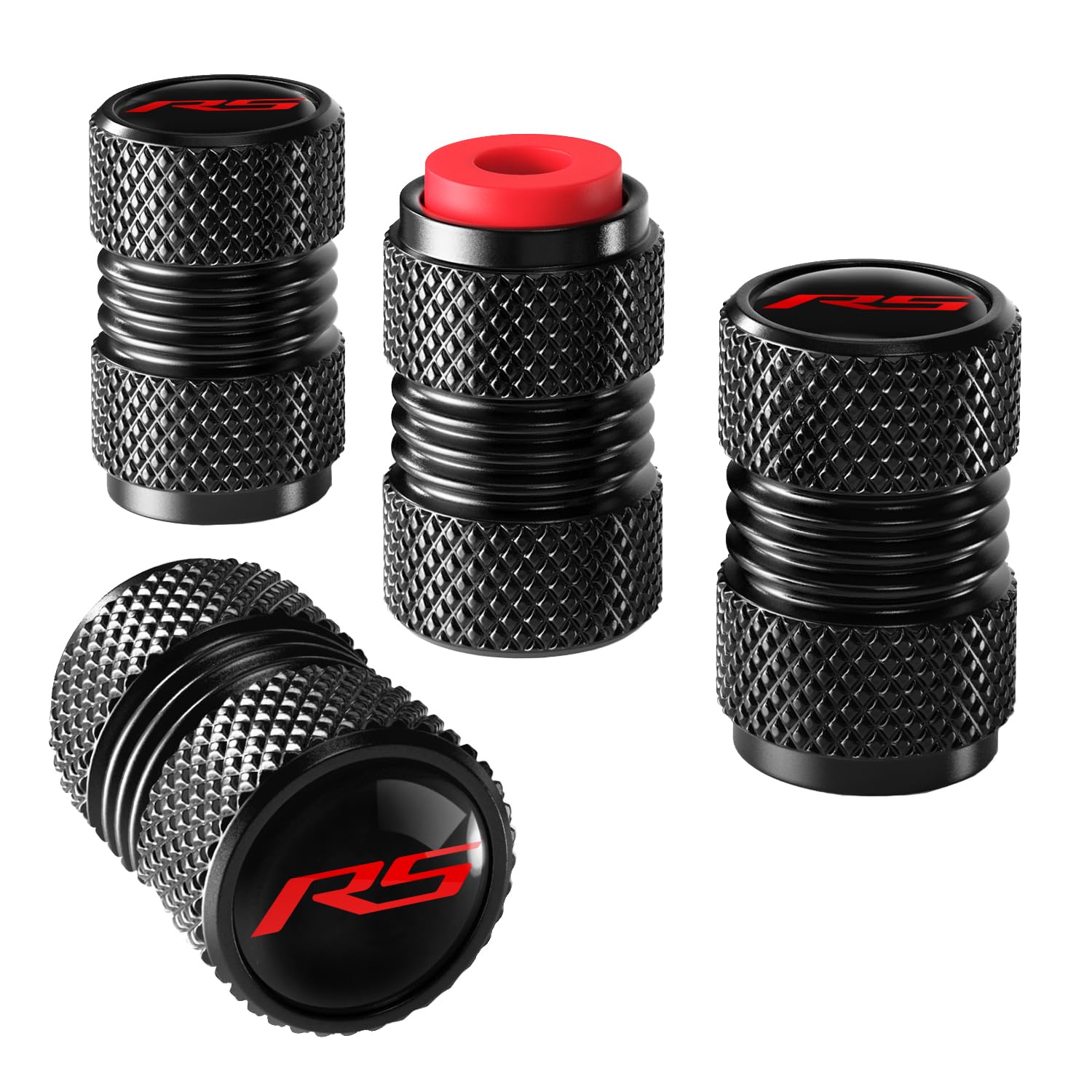 4Pcs Tire Valve Stem Caps Compatible With Chevy Camaro Rs Auto Accessories, Aluminum Tire Valve Cap Set, Corrosion Resistant, Un