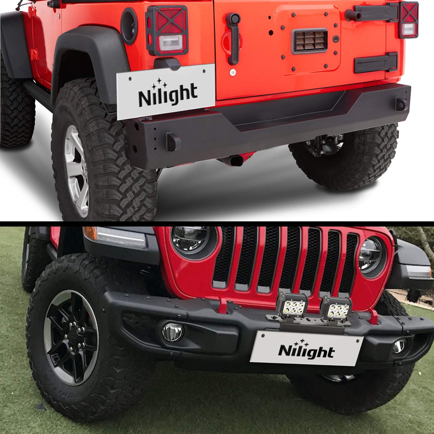 Nilight 90044B Universal License Heavy Duty Steel Front Plate Mounting Bracket Holder For Off-Road Led Work Lamps Lighting Bars,