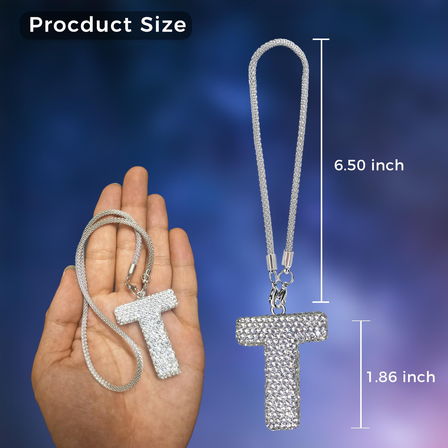 Hitluste Bling Car Accessories For Women Letter Charm, Rear View Mirror Ornament Cute Hanging Crystal Pendant Girl Car Decoratio