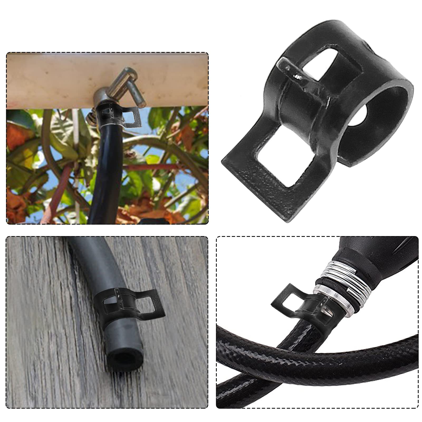 Rierdge 40 Pcs 1/4 Id Spring Band Type Clamps, 6Mm Fuel Hose Clamps Fasteners, Black Spring Hose Clip For Fuel Hose Line Water P