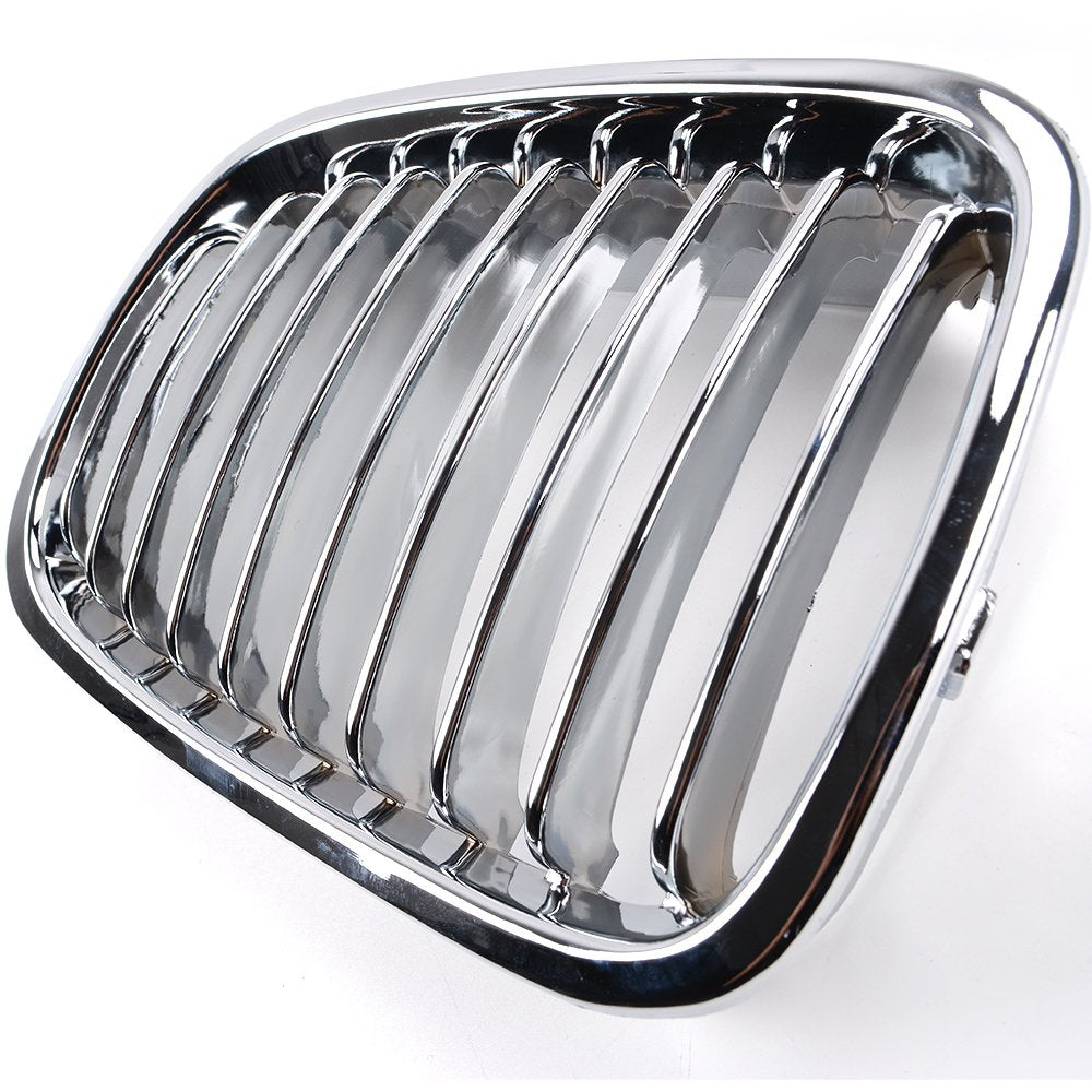 Left Right Chrome Front Kidney Grille Grill Compatible With 1998-2001 Bmw E46 316I 318I 320I 323I 325I 328I 330I Sedan Pre-Lci