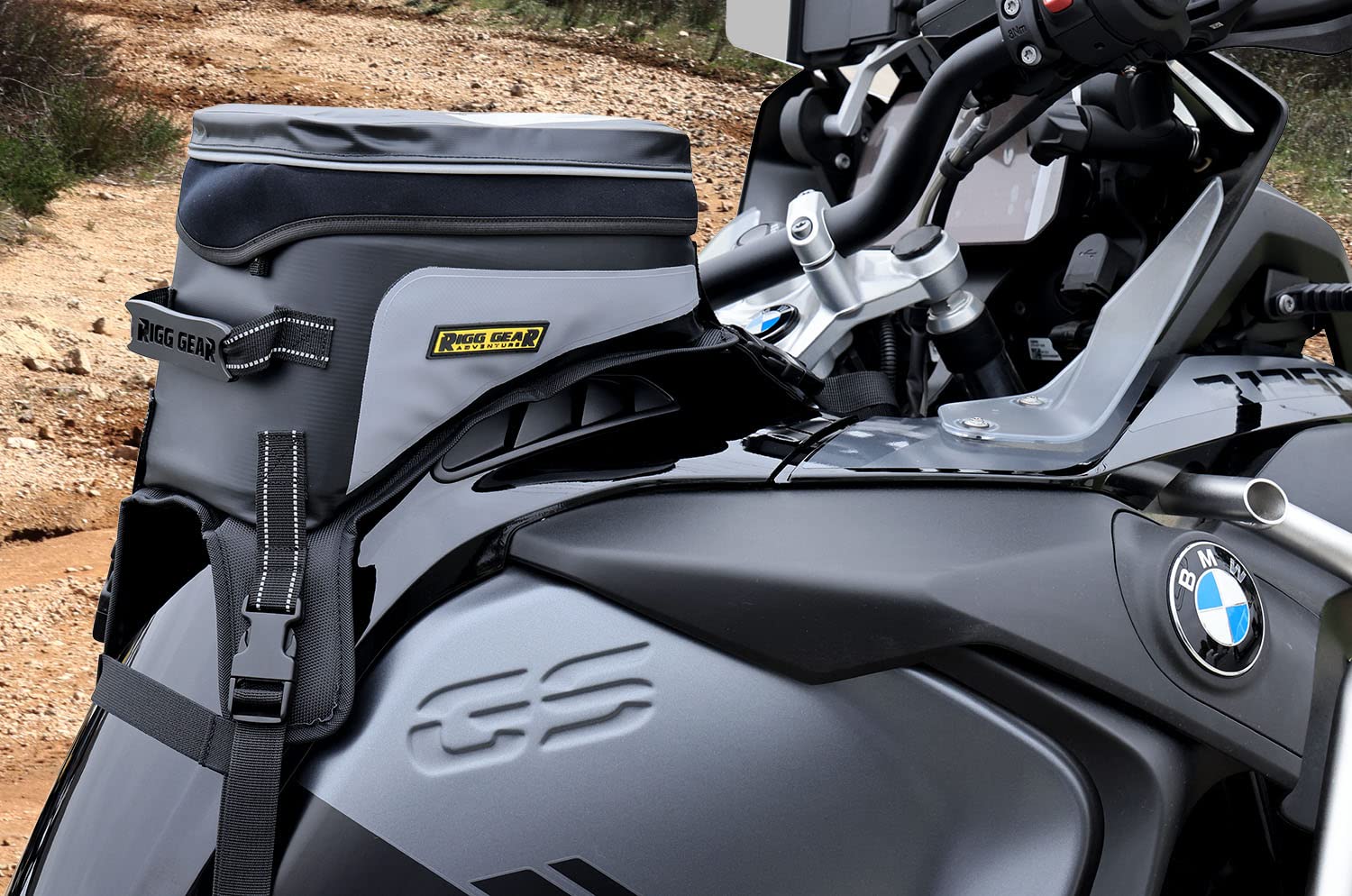 Nelson Rigg SE-4008 Waterproof Adventure Tank Bag - Black, Heavy Duty UV-Treated PVC, Fits Most Honda Yamaha Kawasaki Bikes