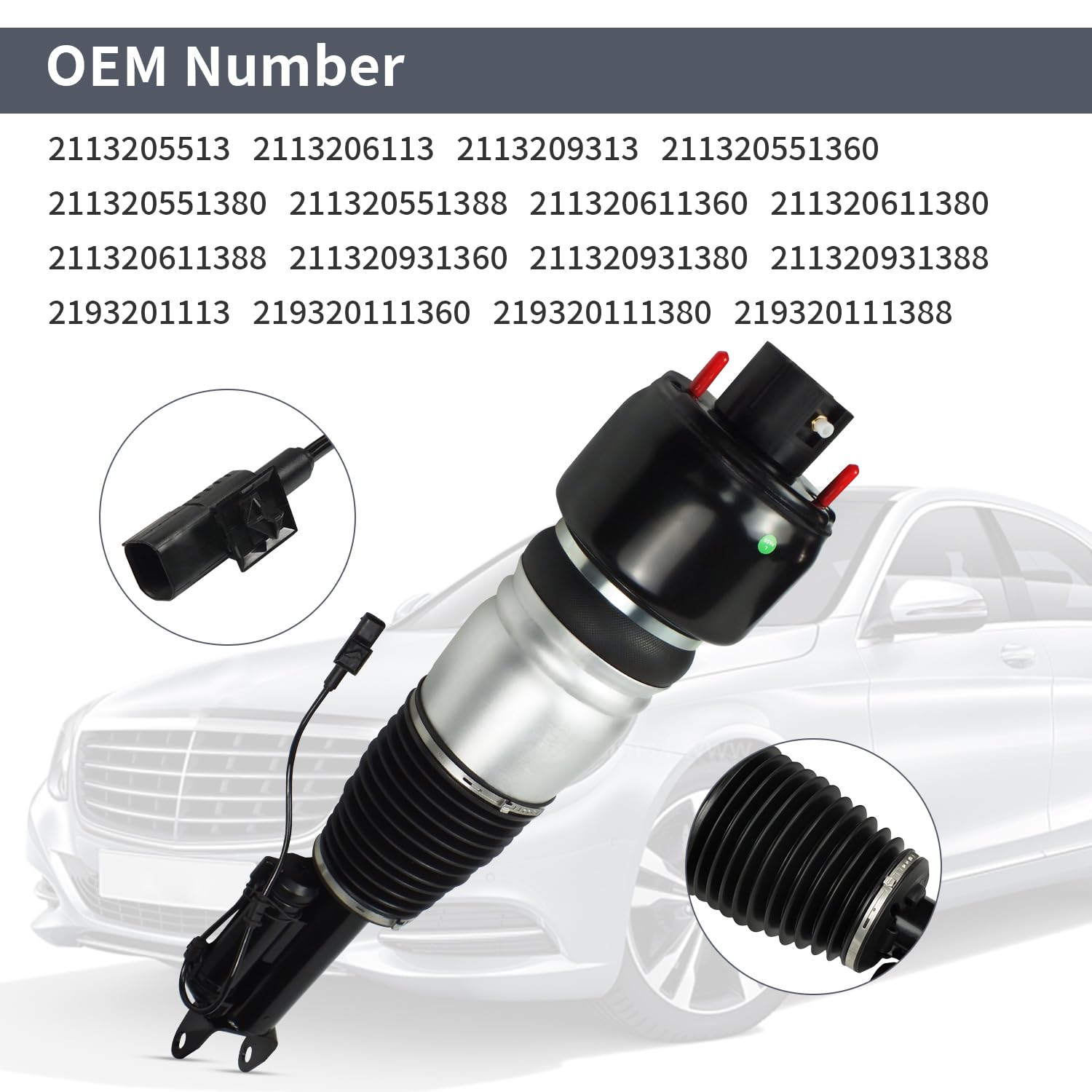 Front Left Air Suspension Strut Shock Absorber for Mercedes-Benz 2-MATIC Airmatic 2003-2009 W211 E-CLASS E320 E350 E500 E550 for