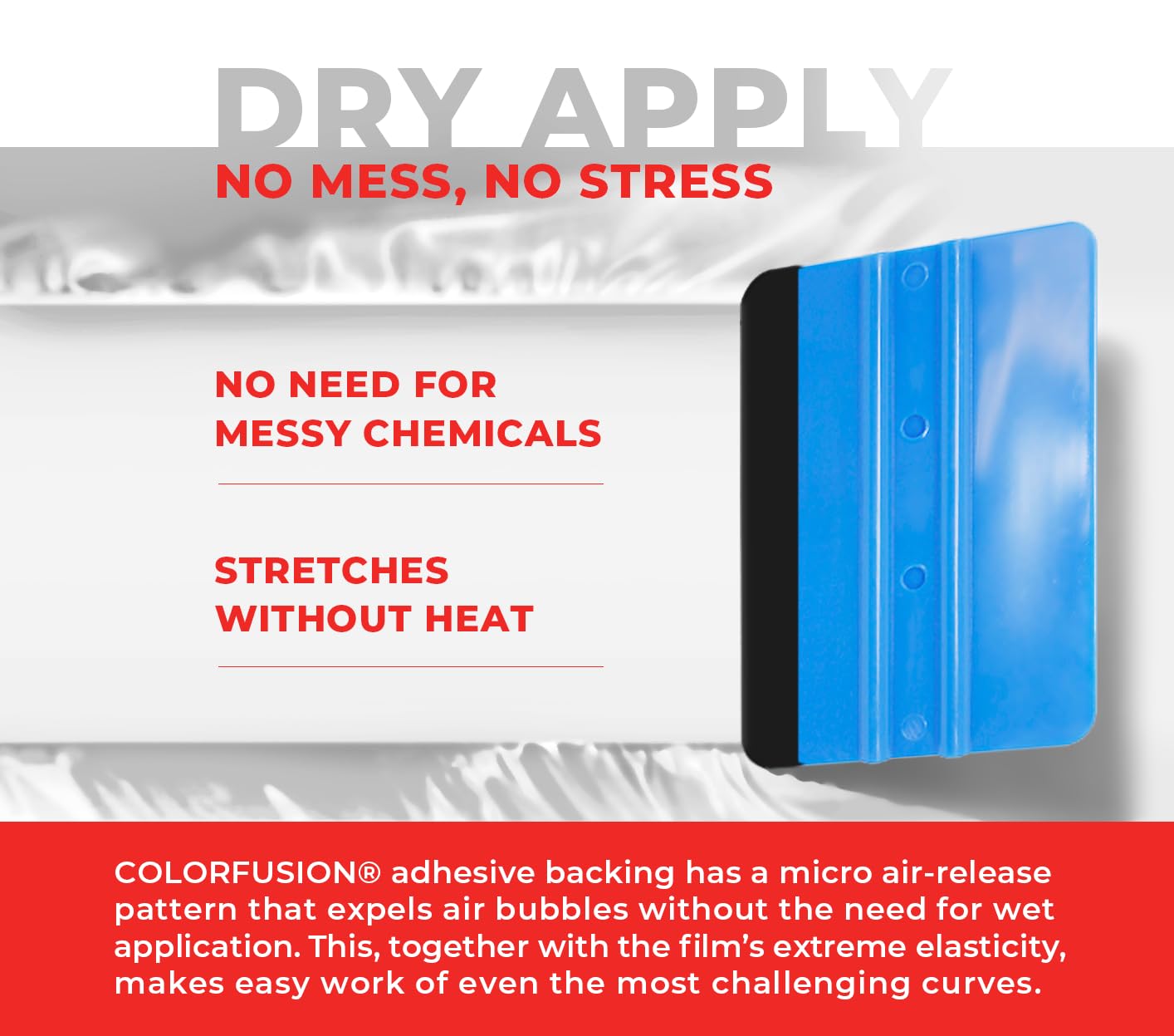 Colorfusion Ppf By Vvivid, Gloss Polar White Dry Apply Ppf Vinyl Car Wrap Roll 1Ft X 5Ft
