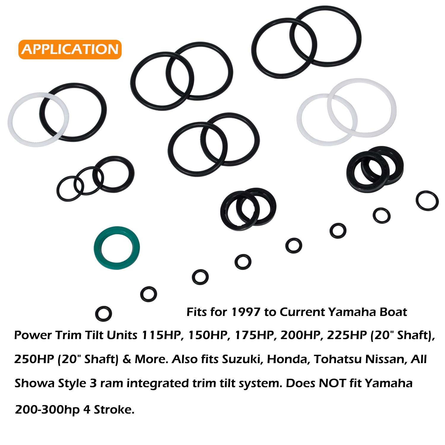Tilt Trim Seal Kit 1997 & Up 115225Fs Fast Strike Power With More O-Ring For Yamaha Boat Power Units 115Hp 150Hp 175Hp 200Hp (So