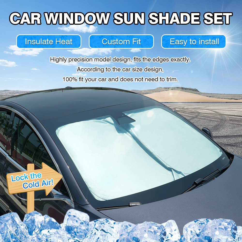 T Tgbros Window Sunshade For Honda Civic 2022-2024 2025 Windshield Side Rear Window Full Set Privacy Car Sun Shades Foldable Blo