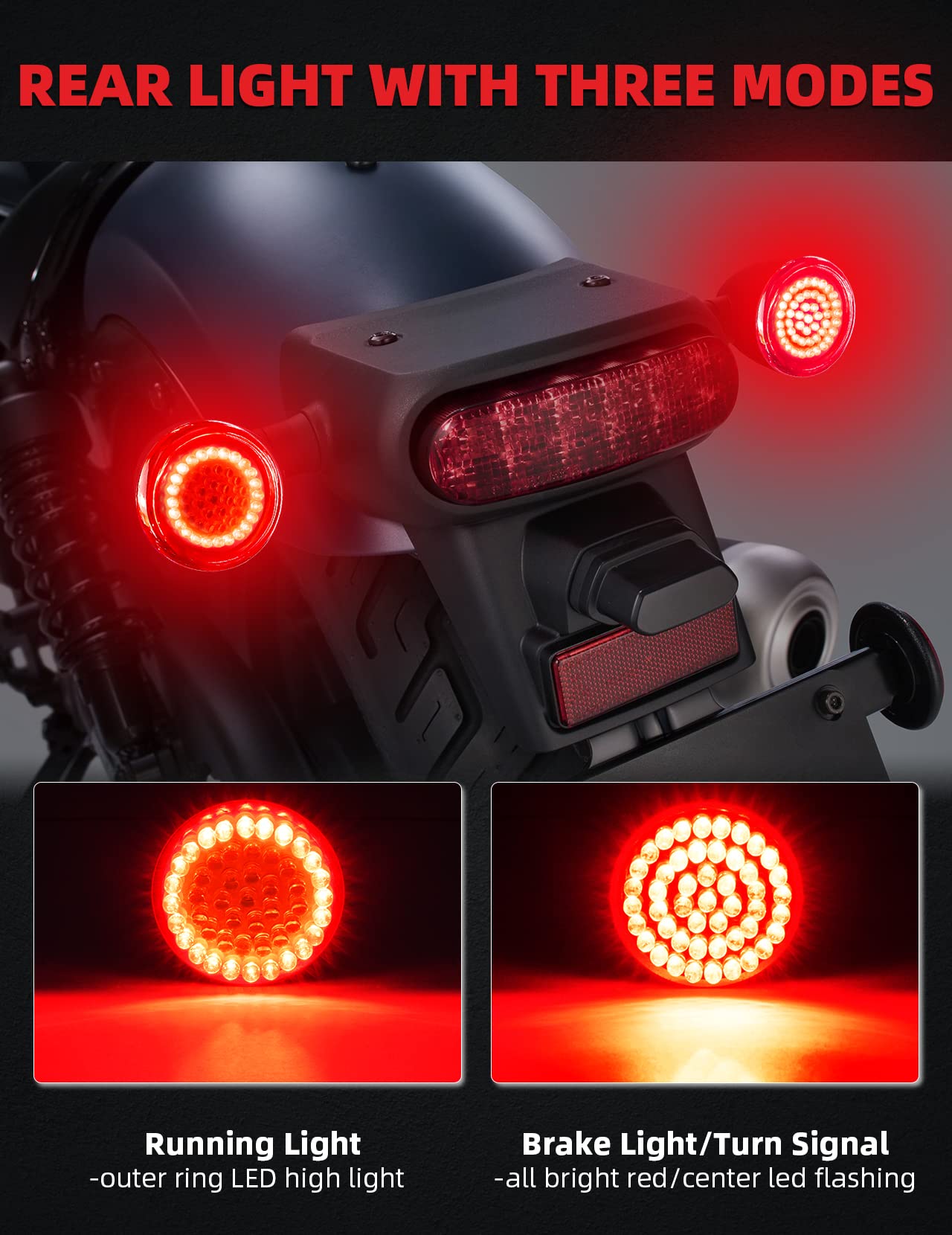 Amazicha 1157 LED Motorcycle Turn Signals 2'' Bullet Front Rear Turn Signals Lens Covers Kit Compatible for 1986-2024 Harley Tou