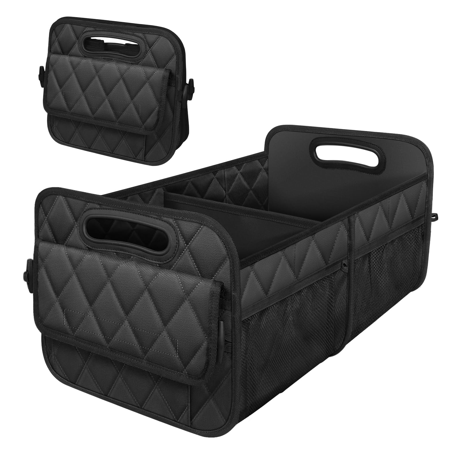 Deosk Car Trunk Organizer For Suv, Car Organizers And Storage With 6 Pocket, Car Accessories For Women/Men 50Lwaterproof Polyester Trunk Organizer, Black
