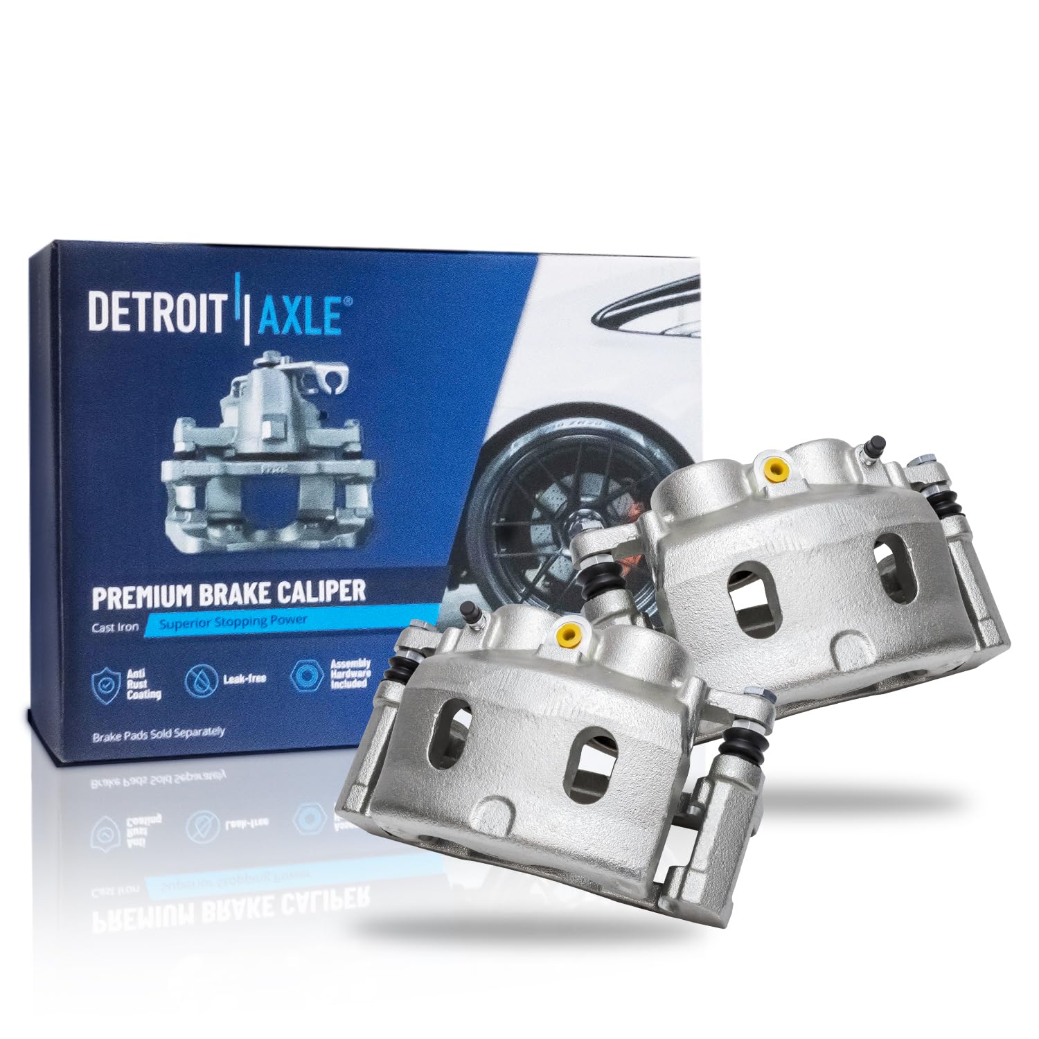 Detroit Axle - Front 2pc Brake Calipers for Chevy Silverado GMC Sierra Suburban Yukon XL 1500 Tahoe Avalanche Cadillac Escalade 