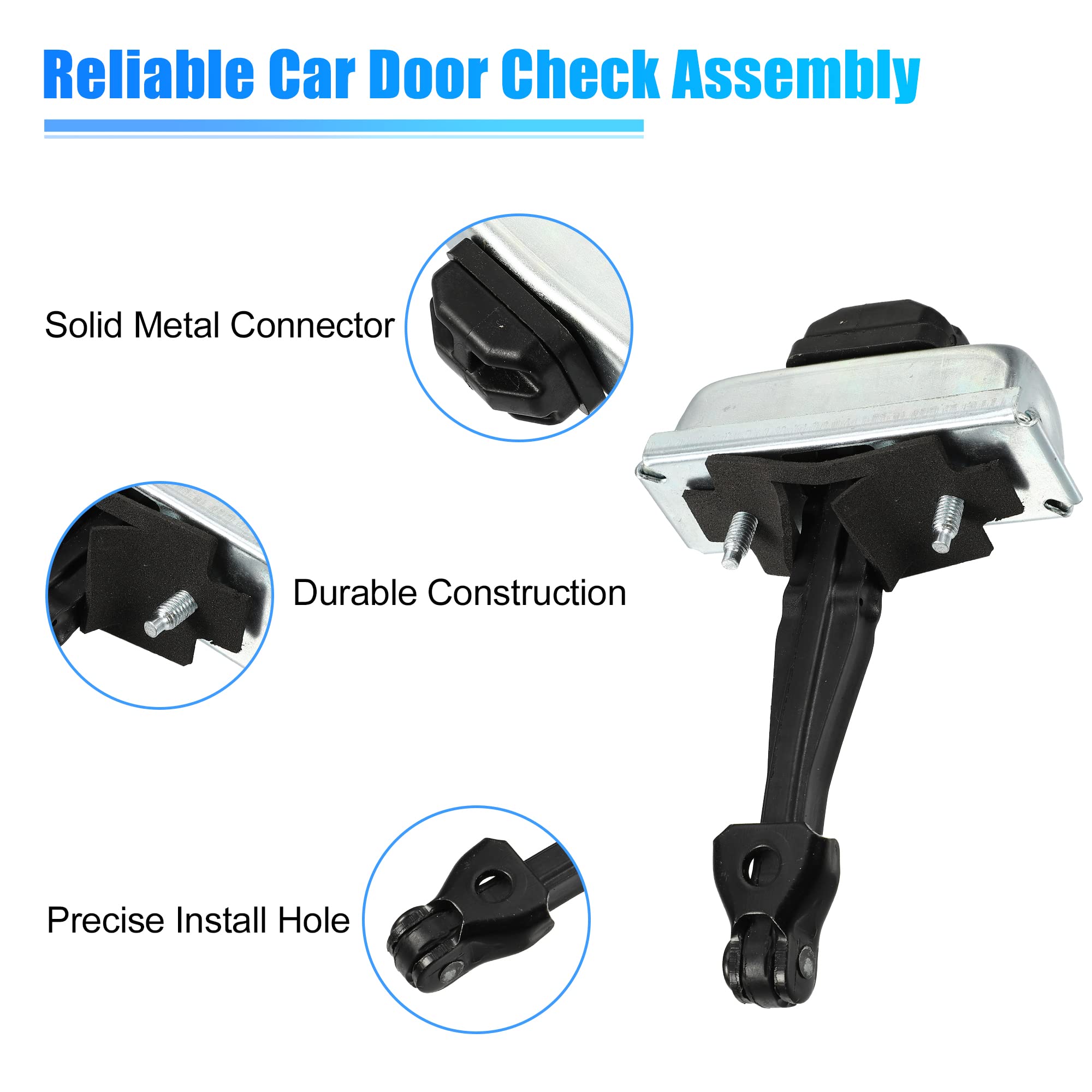 Acropix Car Front Left Right Door Check Strap Stopper Limiter Fit For Chevrolet Silverado Fit For Gmc Sierra - Pack Of 1 Black