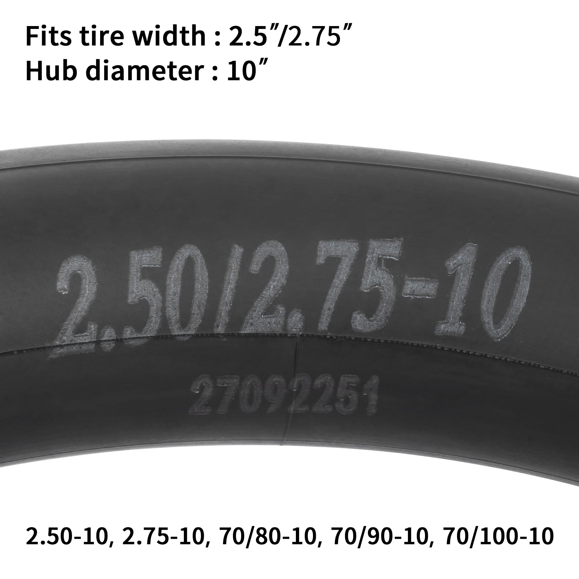 WATODAY 2.50-10 Inner Tube with Straight Valve Stem for CRF50 XR50 DRZ70 PW50 Mini Dirt Bikes - 10 Inch Size