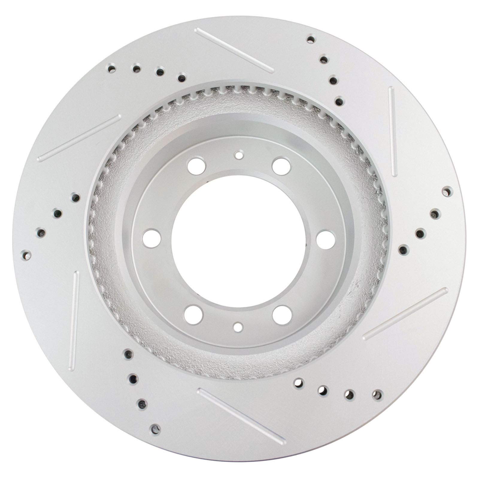 Trq Front Performance Brake Rotors Set Premium G-Coated Cross Drilled & Slotted Compatible With 2003-2009 Toyota 4Runner 2007-20