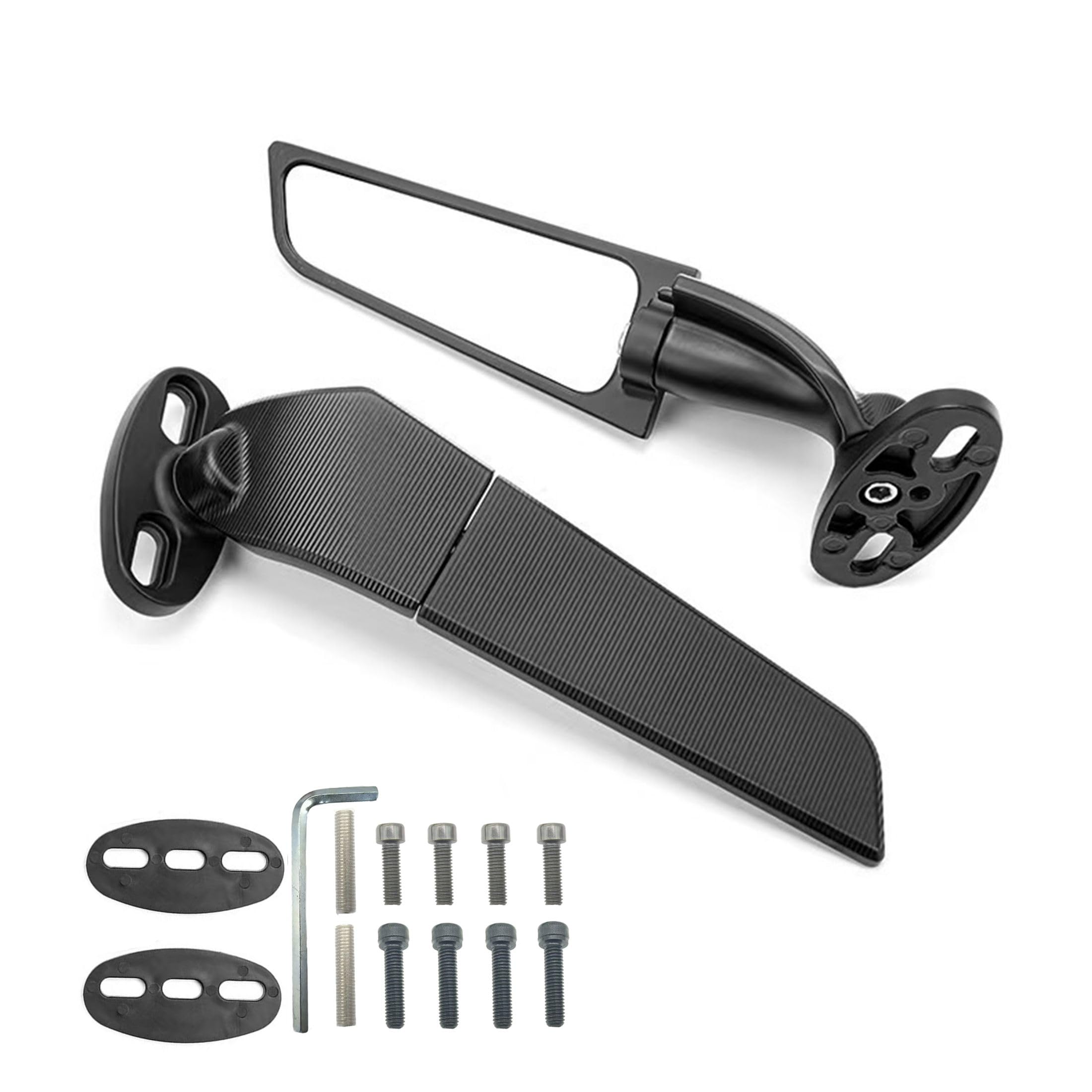 VRWEARE Large Size Motorcycle Mirrors Wing Rearview Mirrors Compatible with Kawasaki Ninja 300 400 650 ZX6R Honda CBR300R CBR500