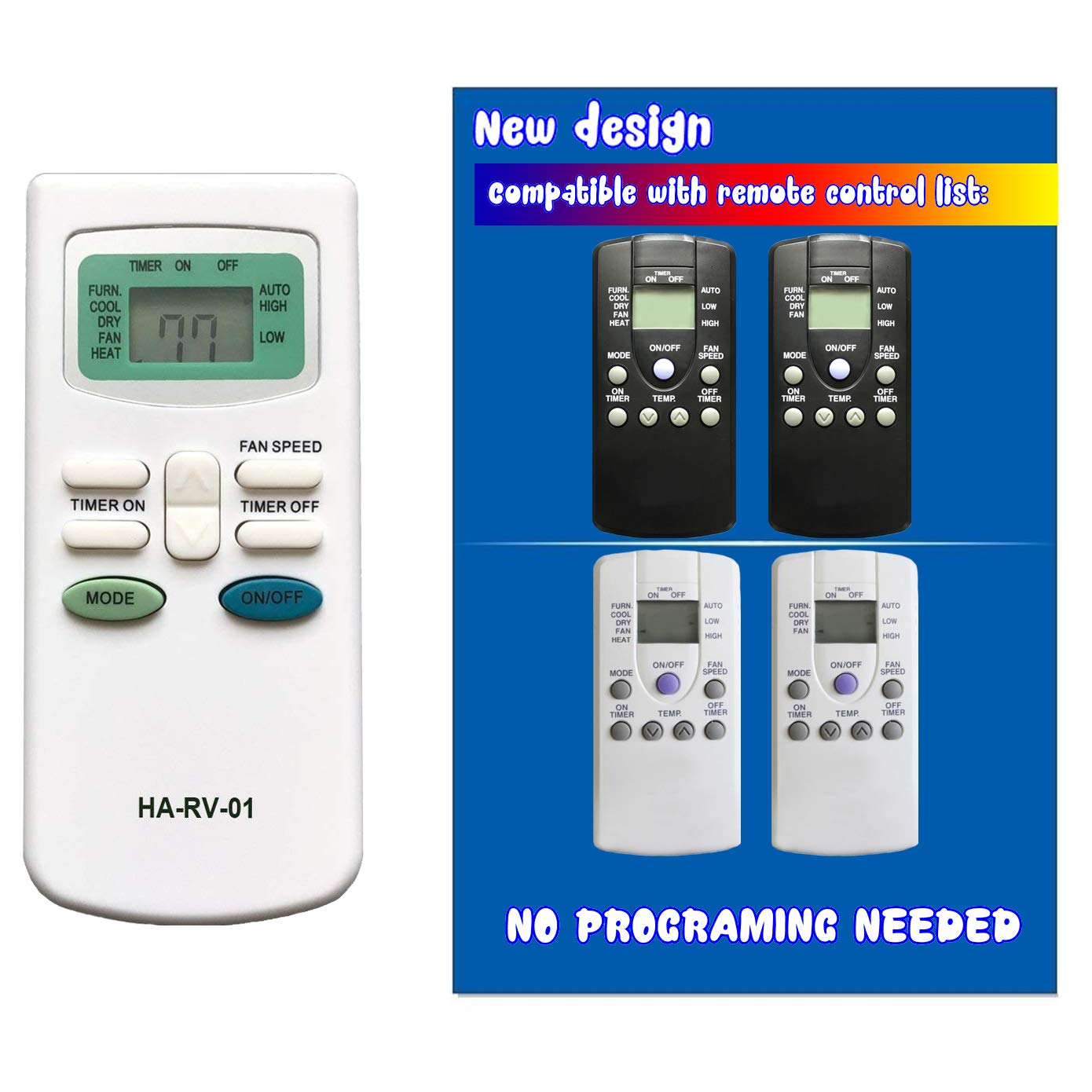 Replacement for Carrier Air V Airv Rv Air Conditioners Remote Control for 12-50095-00 12-50074-00 12-50152-00 68RV11302A 68RV141