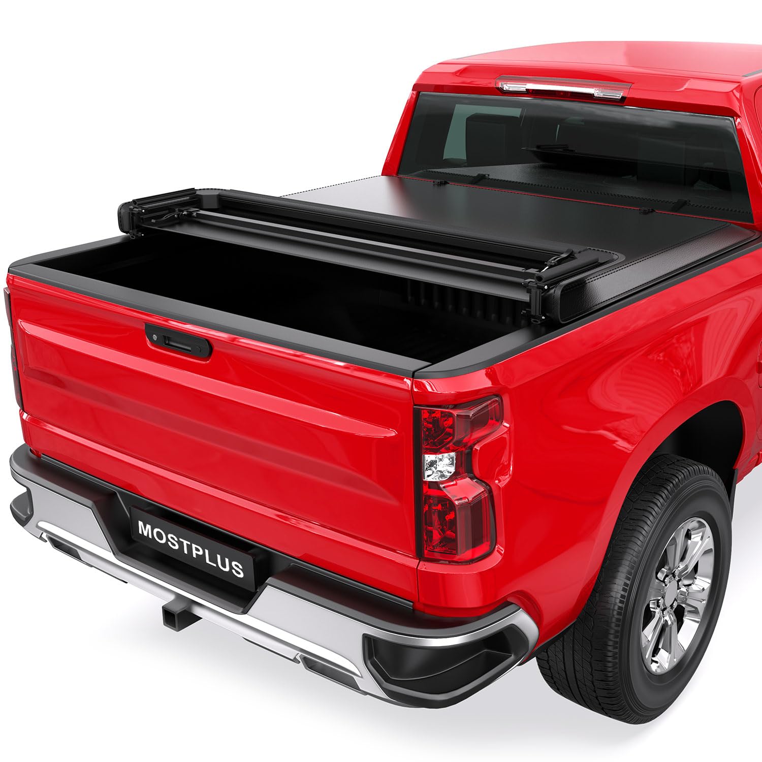 Mostplus Quad Fold Soft Truck Bed Tonneau Cover Compatible For 2014-2019 Chevy Silverado/Gmc Sierra 1500 (2019 Classic/Legacy On
